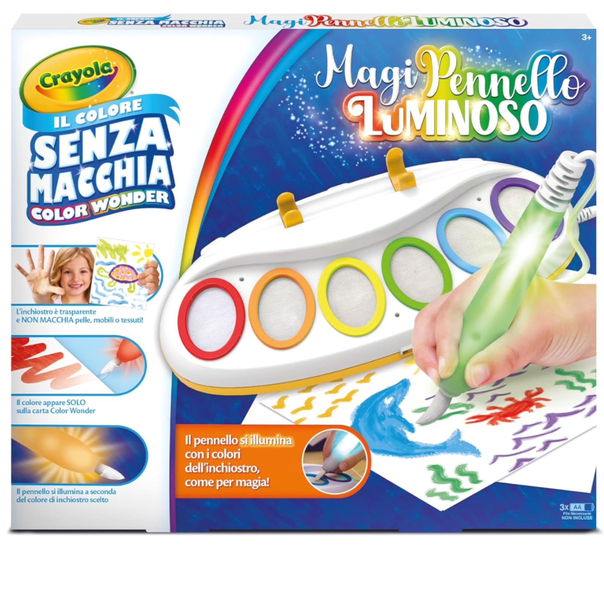 Magipennello luminoso color wonder, magic light brush - 3+ - crayola - CRAYOLA