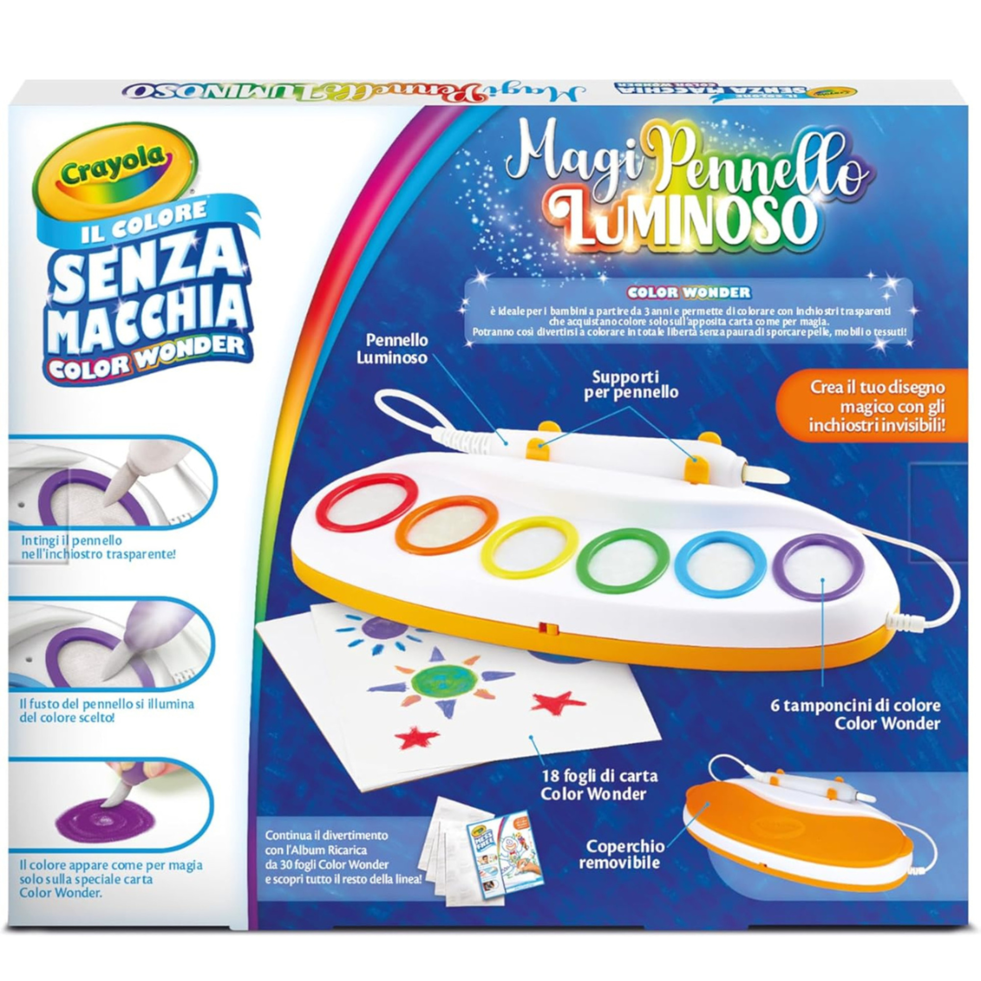 Magipennello luminoso color wonder, magic light brush - 3+ - crayola - CRAYOLA