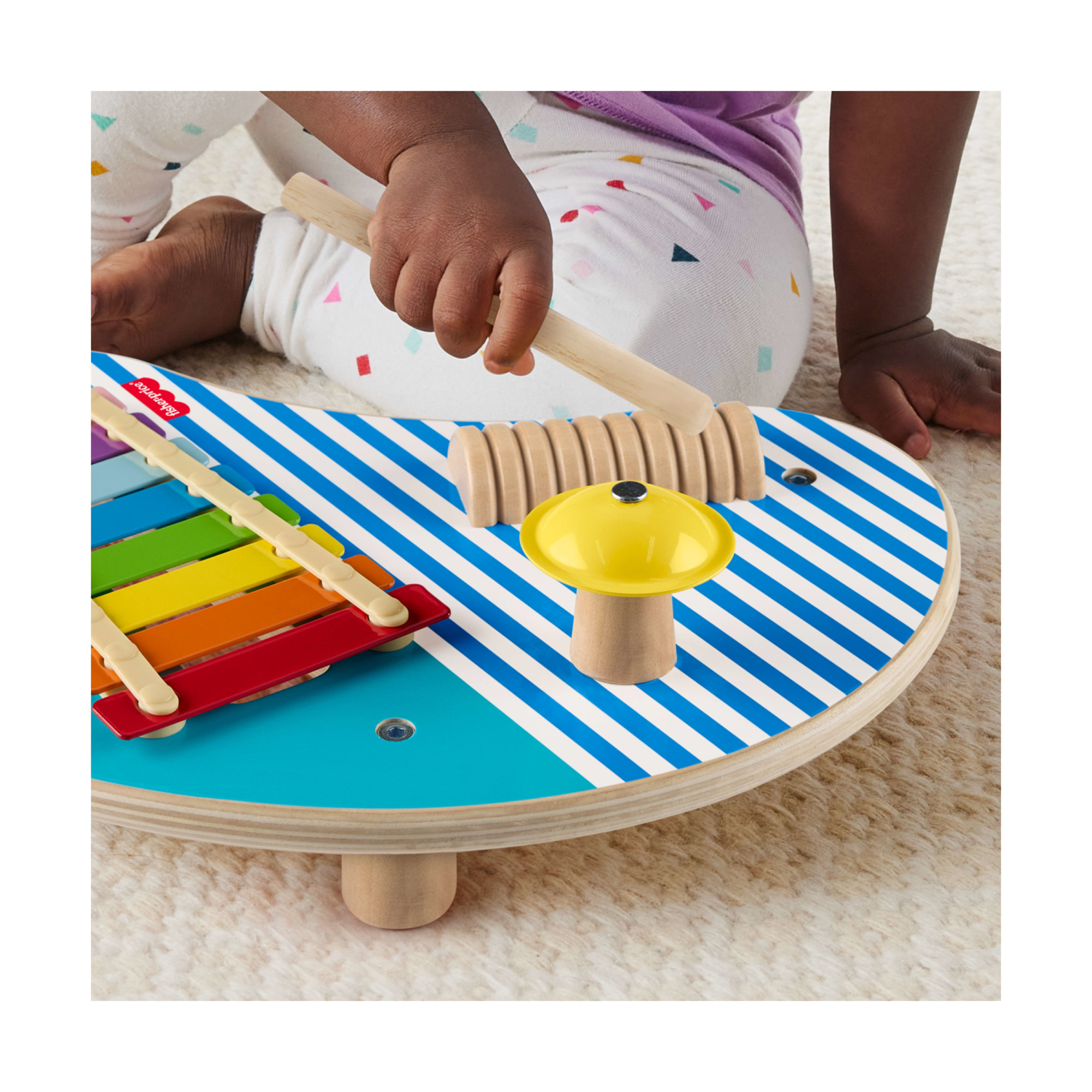 Tavolino musicale in legno - set con tavolino e bacchette - fisher-price wood - FISHER-PRICE