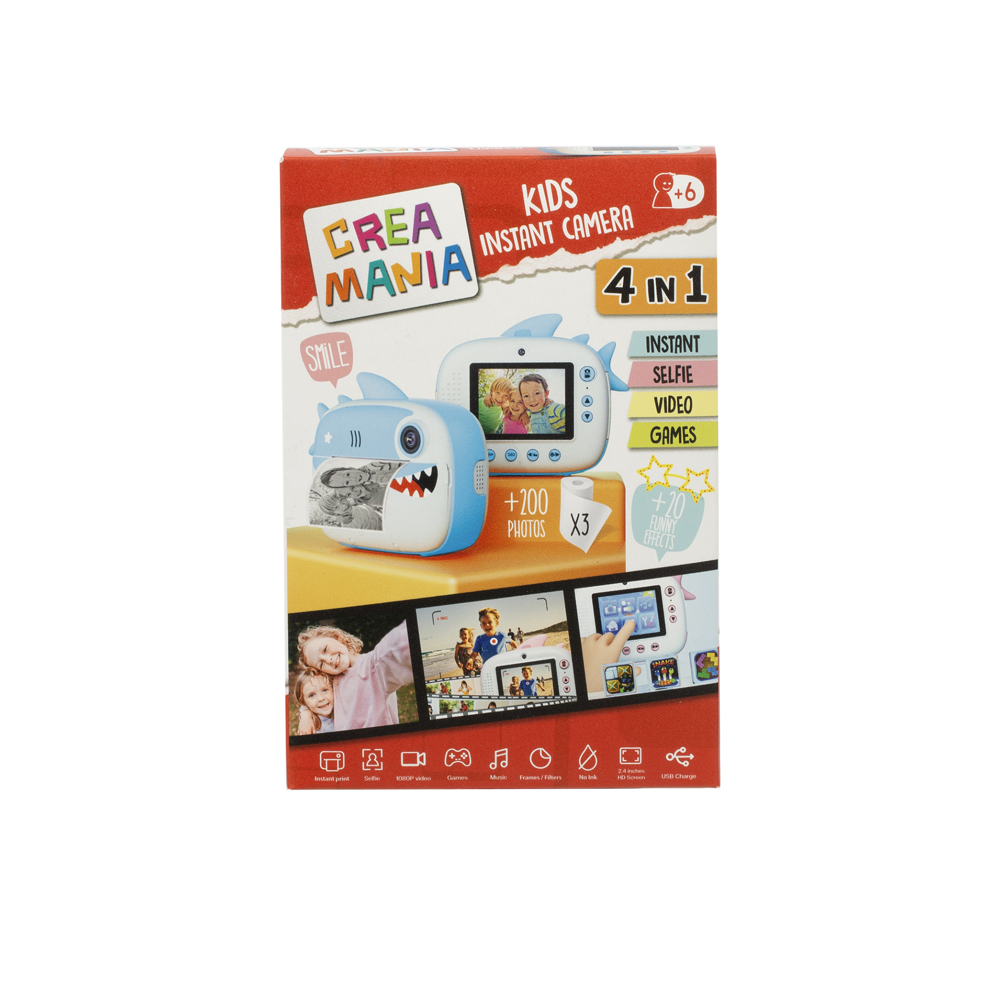 Fotocamera bambini instant kids camera - 6a+ -  crea mania - CREAMANIA