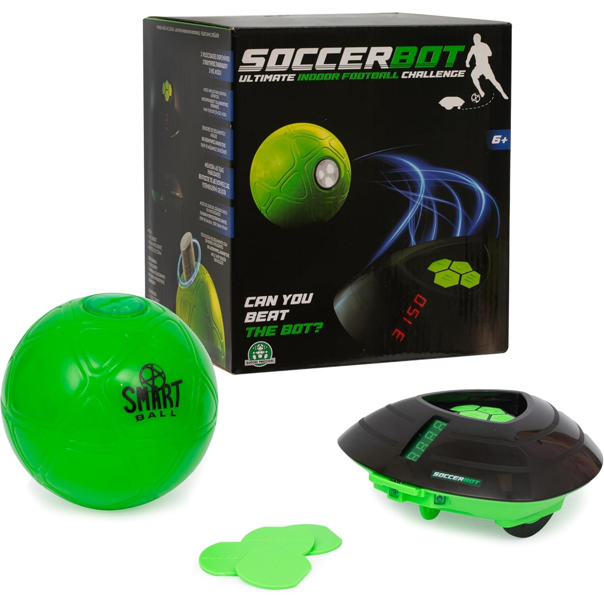 Soccerbot - pallone da calcio smart con bot interattivo - 3 velocità - gioco allenamento per bambini 4+ - GIOCHI PREZIOSI