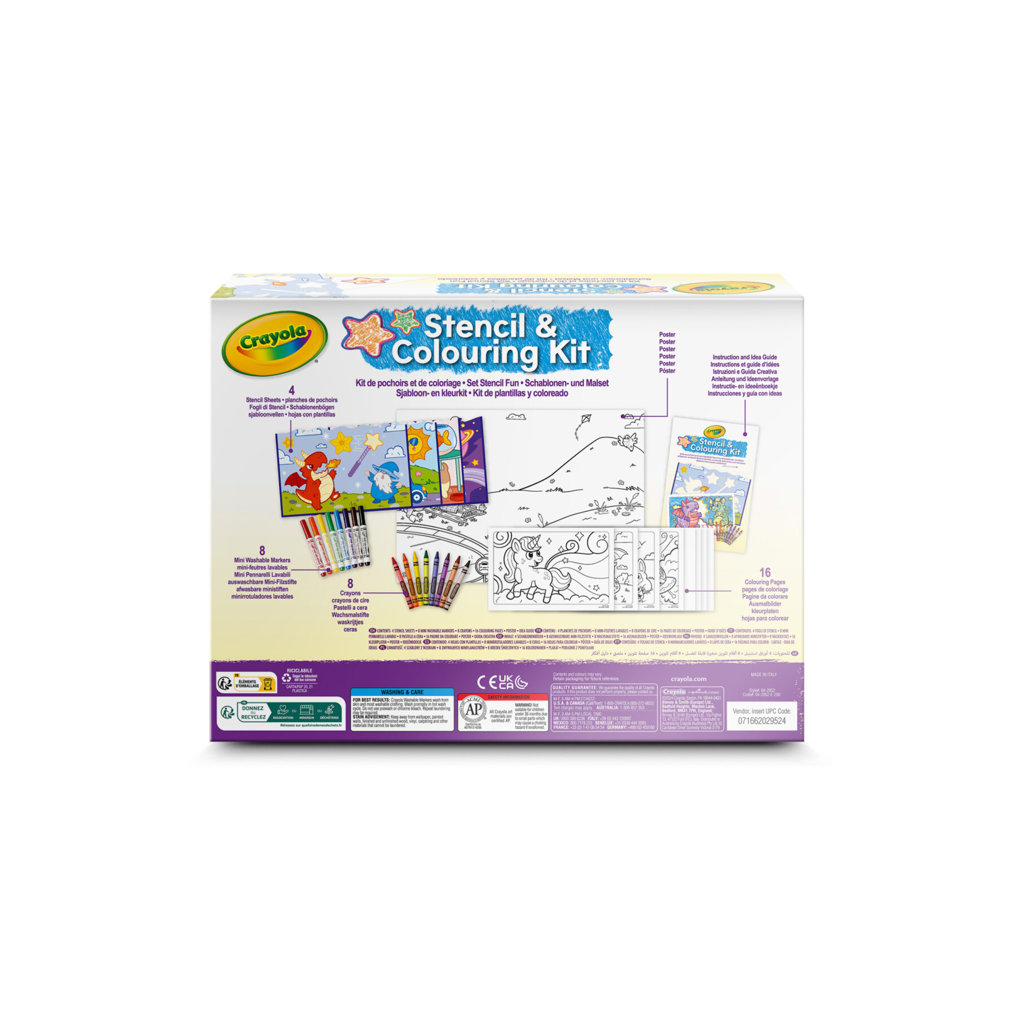 Crayola kit creativo stencil & colouring - impara a disegnare - CRAYOLA