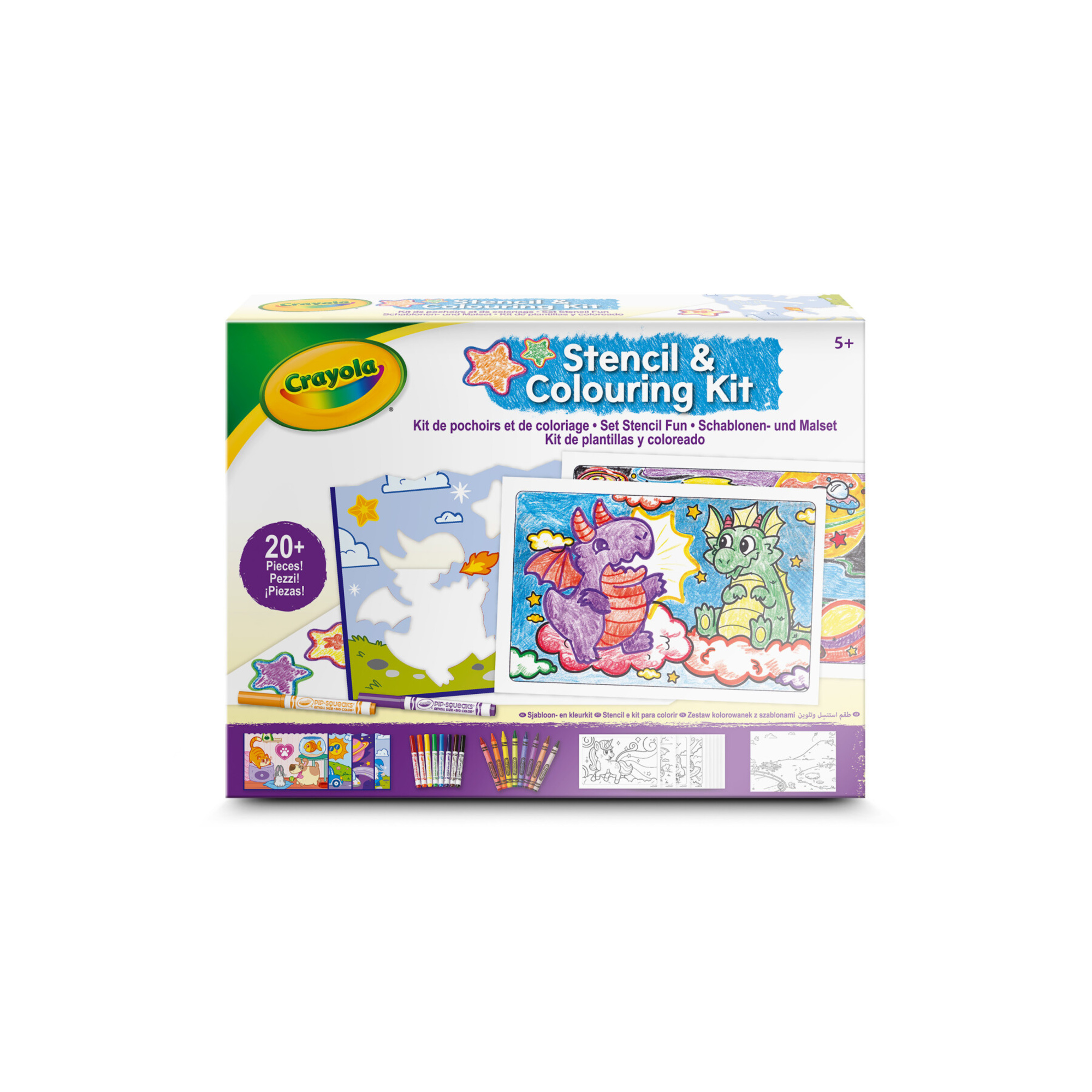 Crayola kit creativo stencil & colouring - impara a disegnare - CRAYOLA