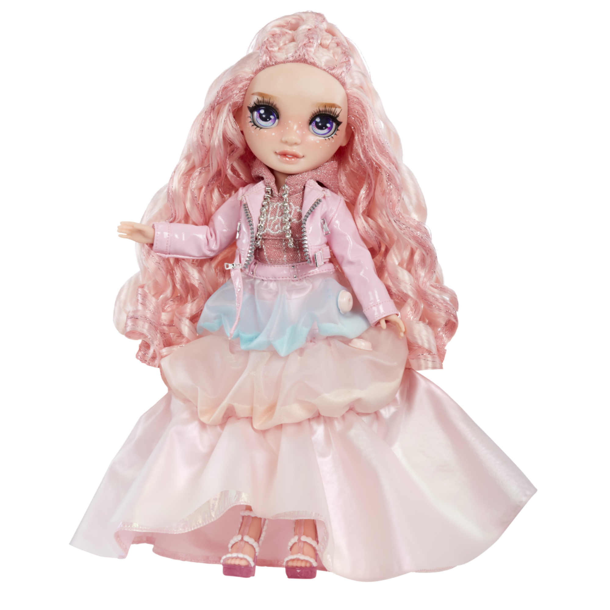 Rainbow high winter wonderland bella - bambola viola 28 cm con neve magica gonfiabile e kit pupazzo di neve nascosti nei vestiti - Rainbow High