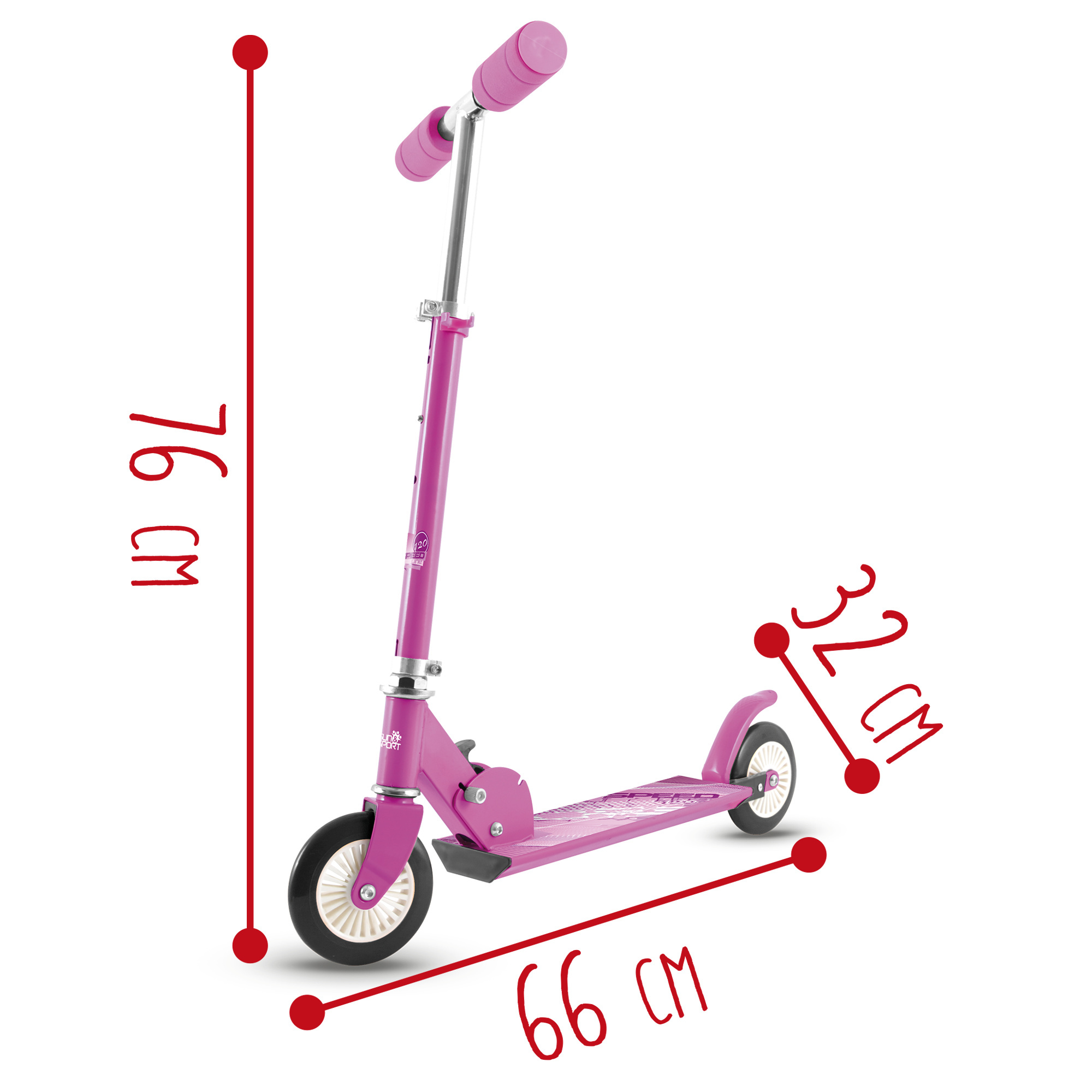 Monopattino speed line – ruote 120 mm - rosa - SUN&SPORT