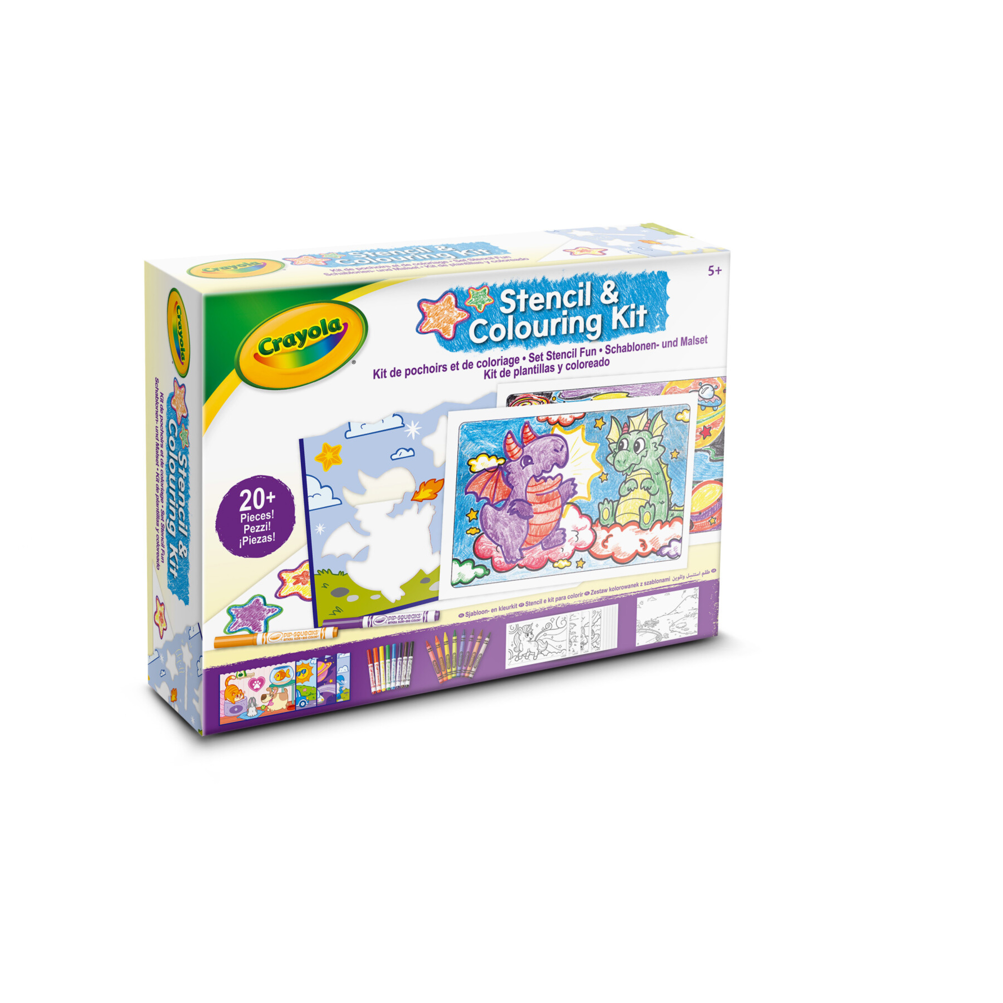 Crayola kit creativo stencil & colouring - impara a disegnare - CRAYOLA