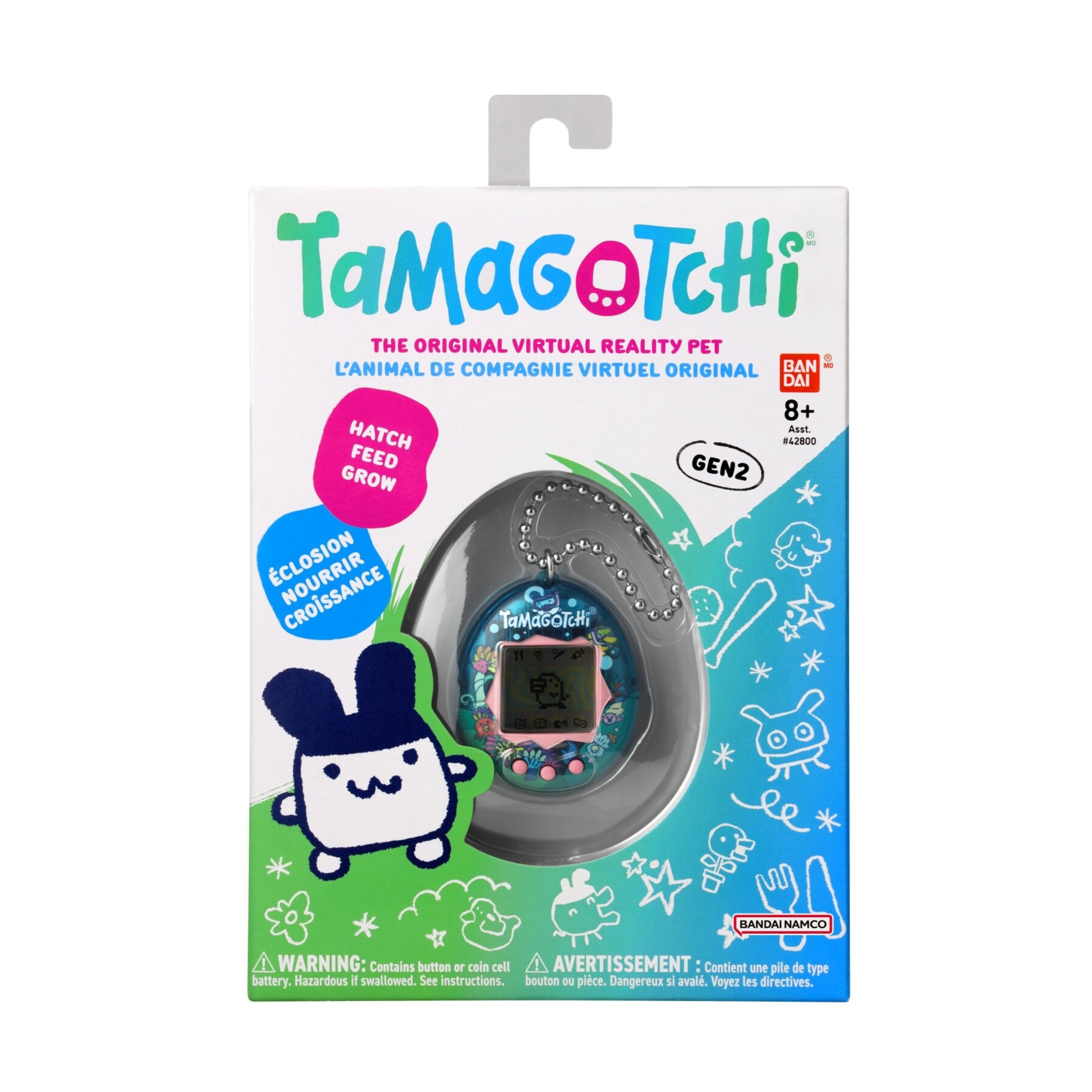 Tamagotchi originale versione ocean  - versione italiana, modello classico degli anni '90, mini-gioco incluso, adatto per bambini da 8 anni in su - TAMAGOTCHI