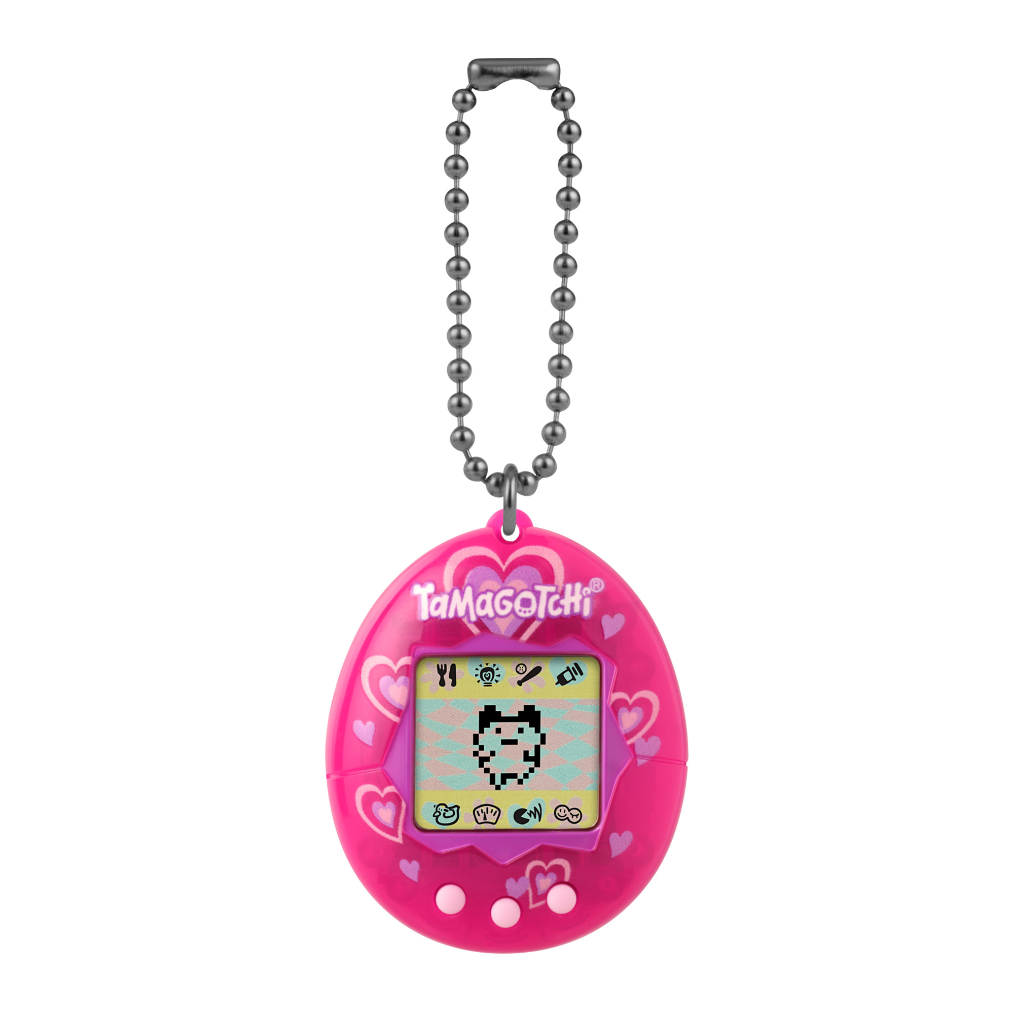 Tamagotchi originale versione love rosa, versione italiana, modello classico degli anni '90, mini-gioco incluso, adatto per bambini da 8 anni in su - TAMAGOTCHI