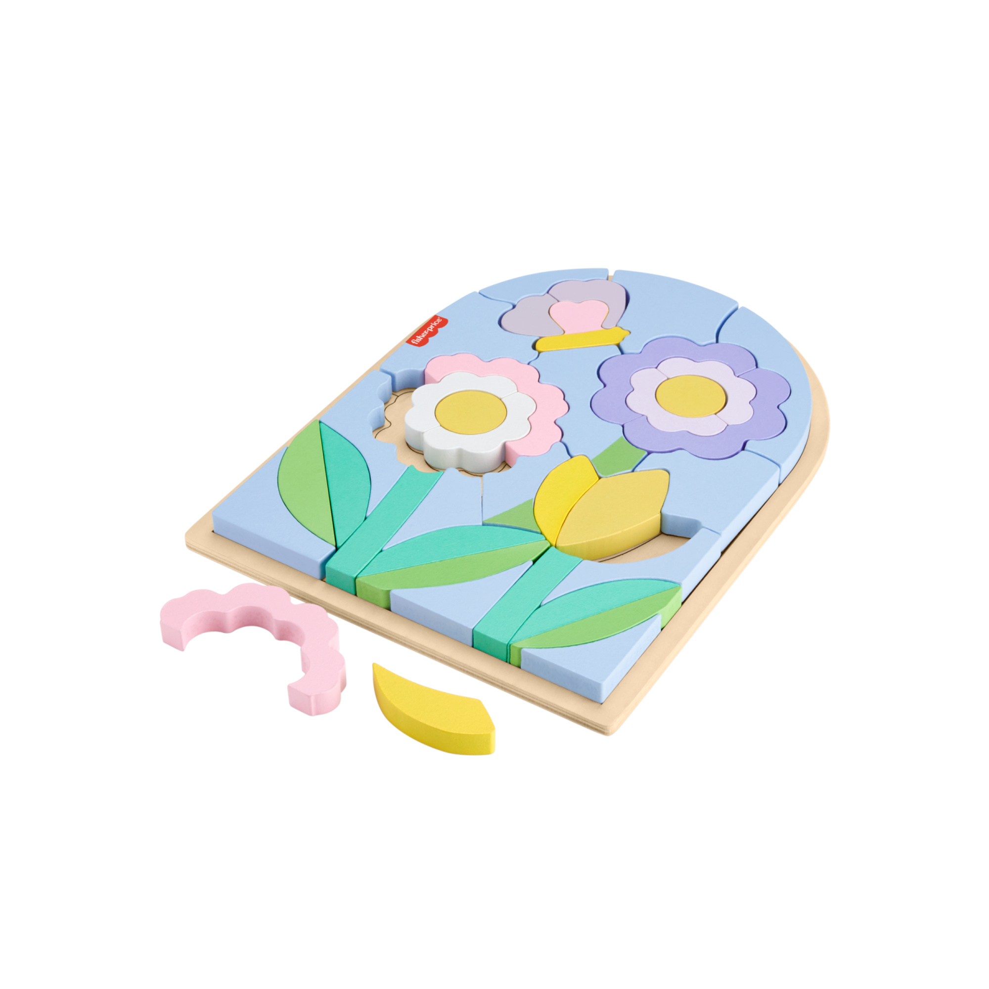 Puzzle di fiori in legno - 37 blocchi sagomati - fisher-price wood - FISHER-PRICE