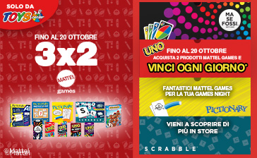 3&#215;2 sui prodotti Mattel Games!