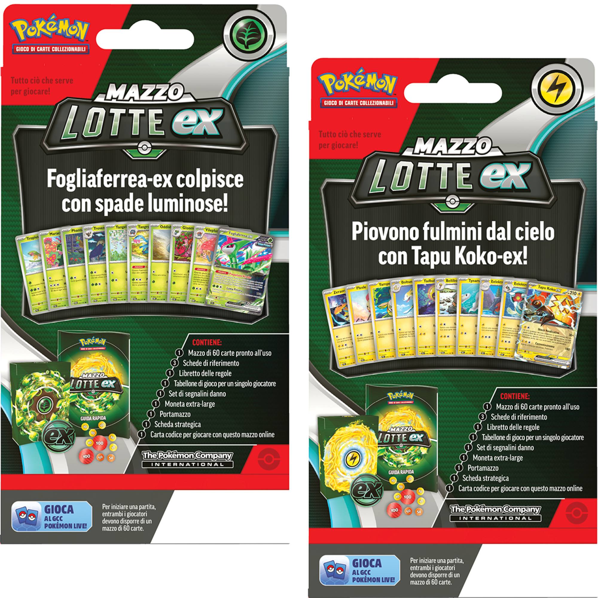 Pokemon mazzi lotte ex tapu koko ex e fogliaferrea ex assortito - POKEMON