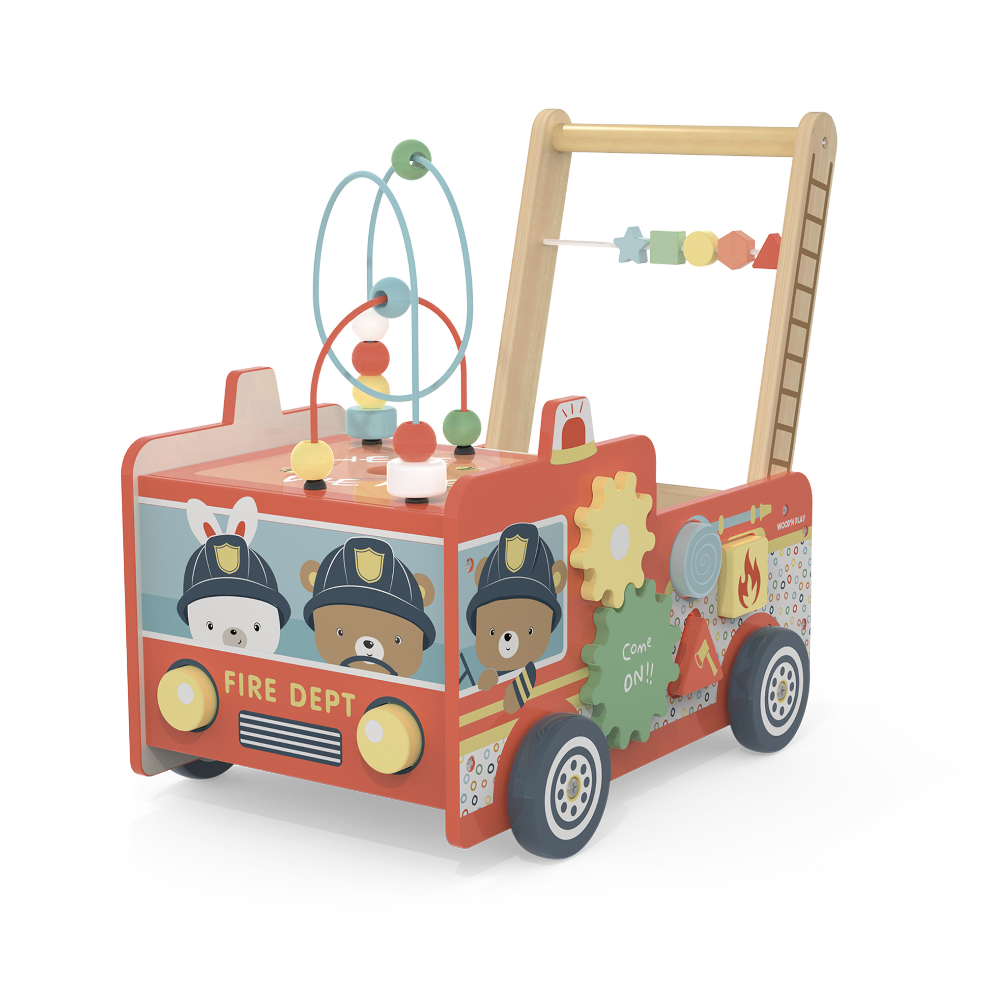 Primi passi camion dei pompieri in legno - wood "n" play - WOOD N'PLAY