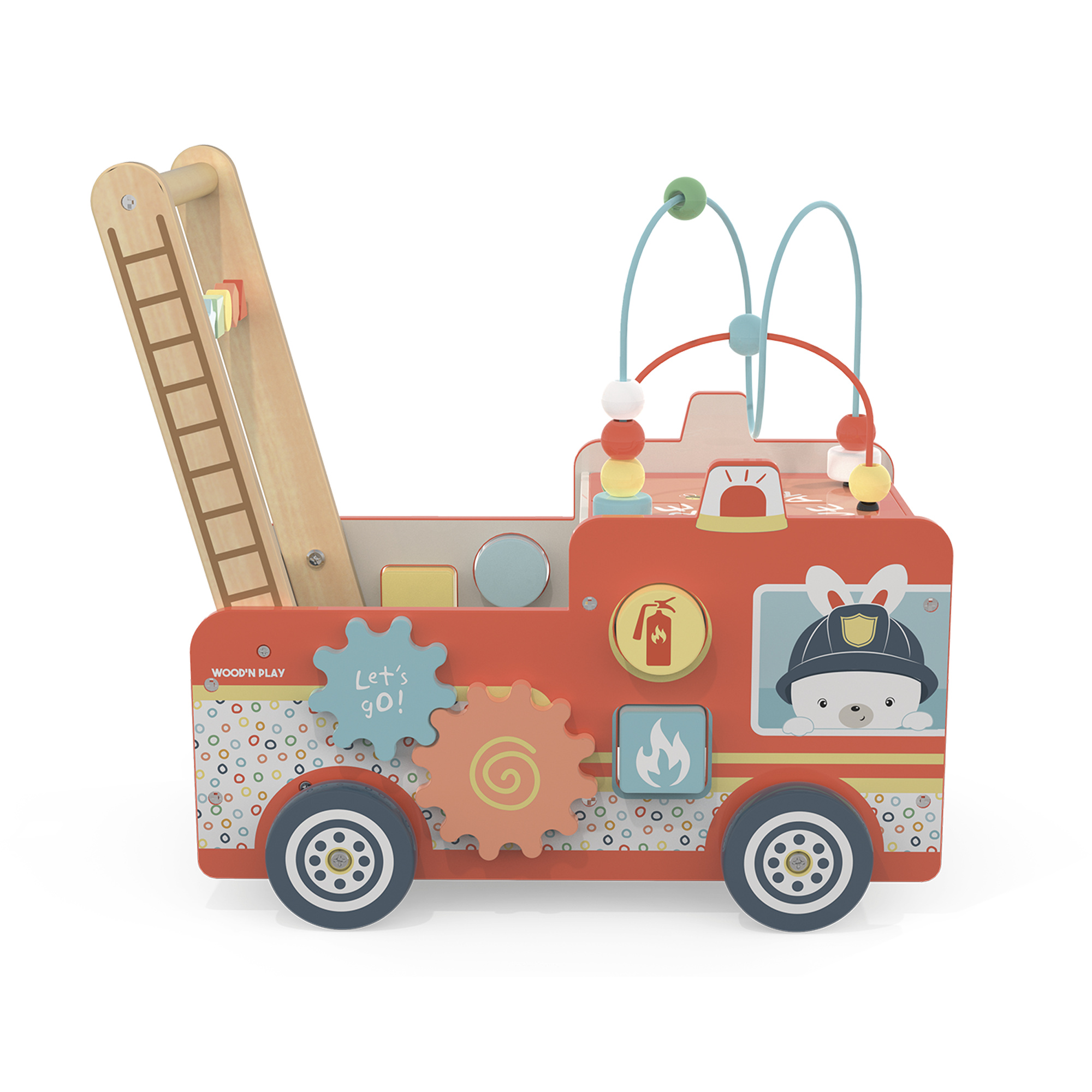 Primi passi camion dei pompieri in legno - wood "n" play - WOOD N'PLAY