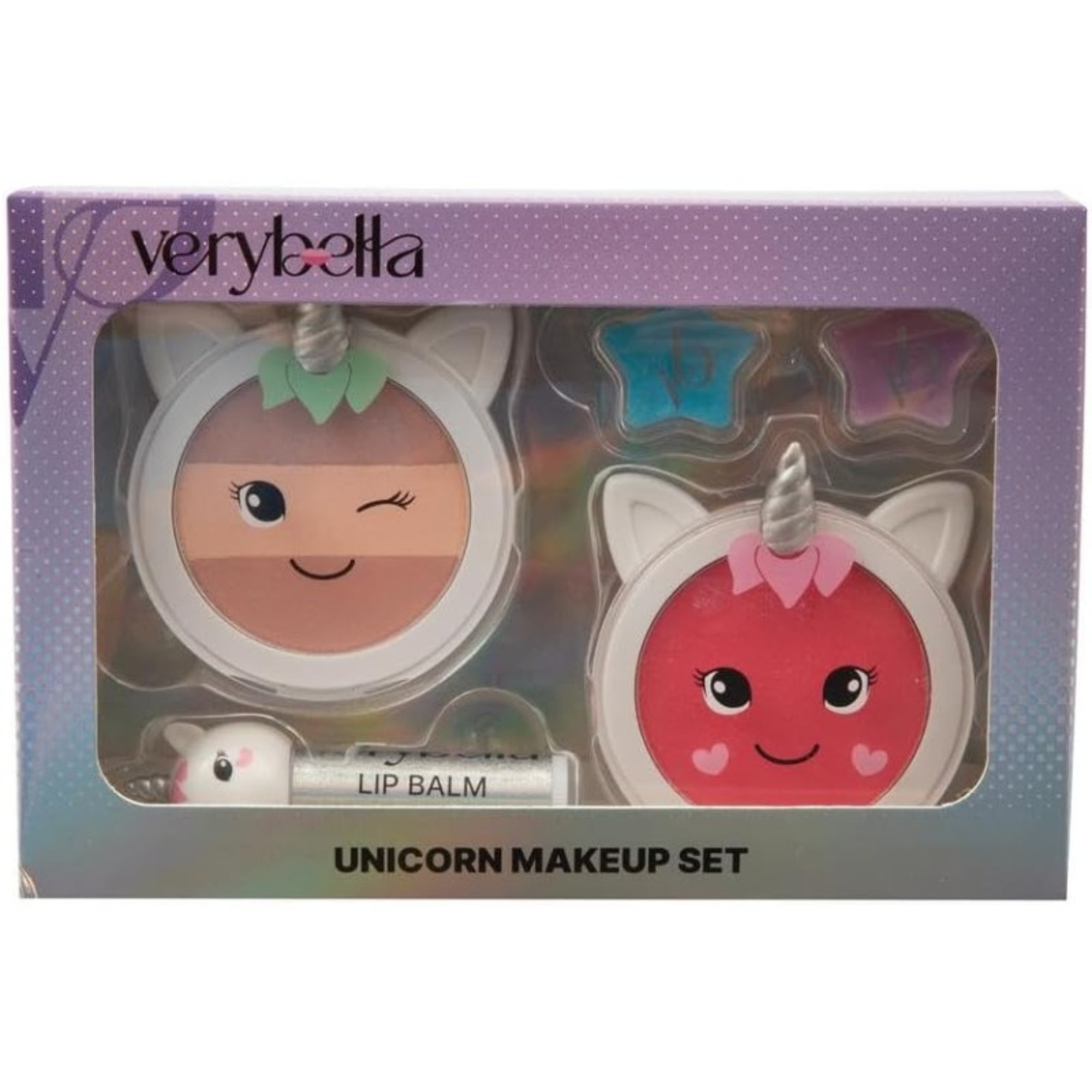 Verybella set make up tema unicorno - blush, ombretto, lip balm fragola, burrocacao - giochi preziosi - GIOCHI PREZIOSI