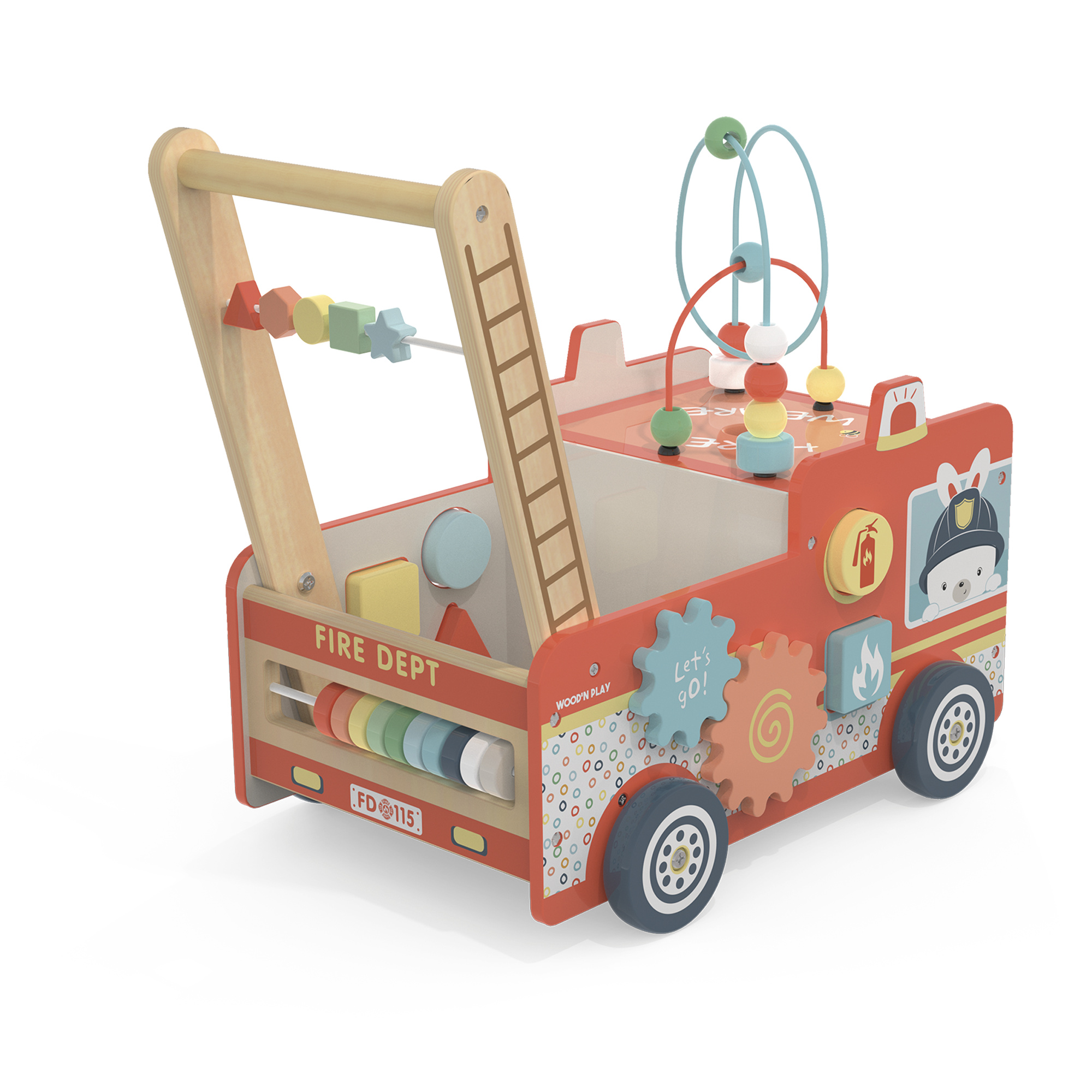 Primi passi camion dei pompieri in legno - wood "n" play - WOOD N'PLAY