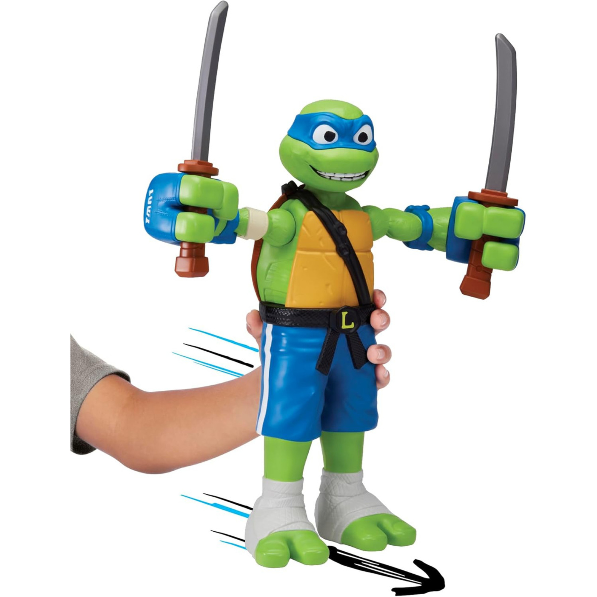 Tartarughe ninja leonardo 30 cm – funzione rolling punch e arma inclusa - GIOCHI PREZIOSI