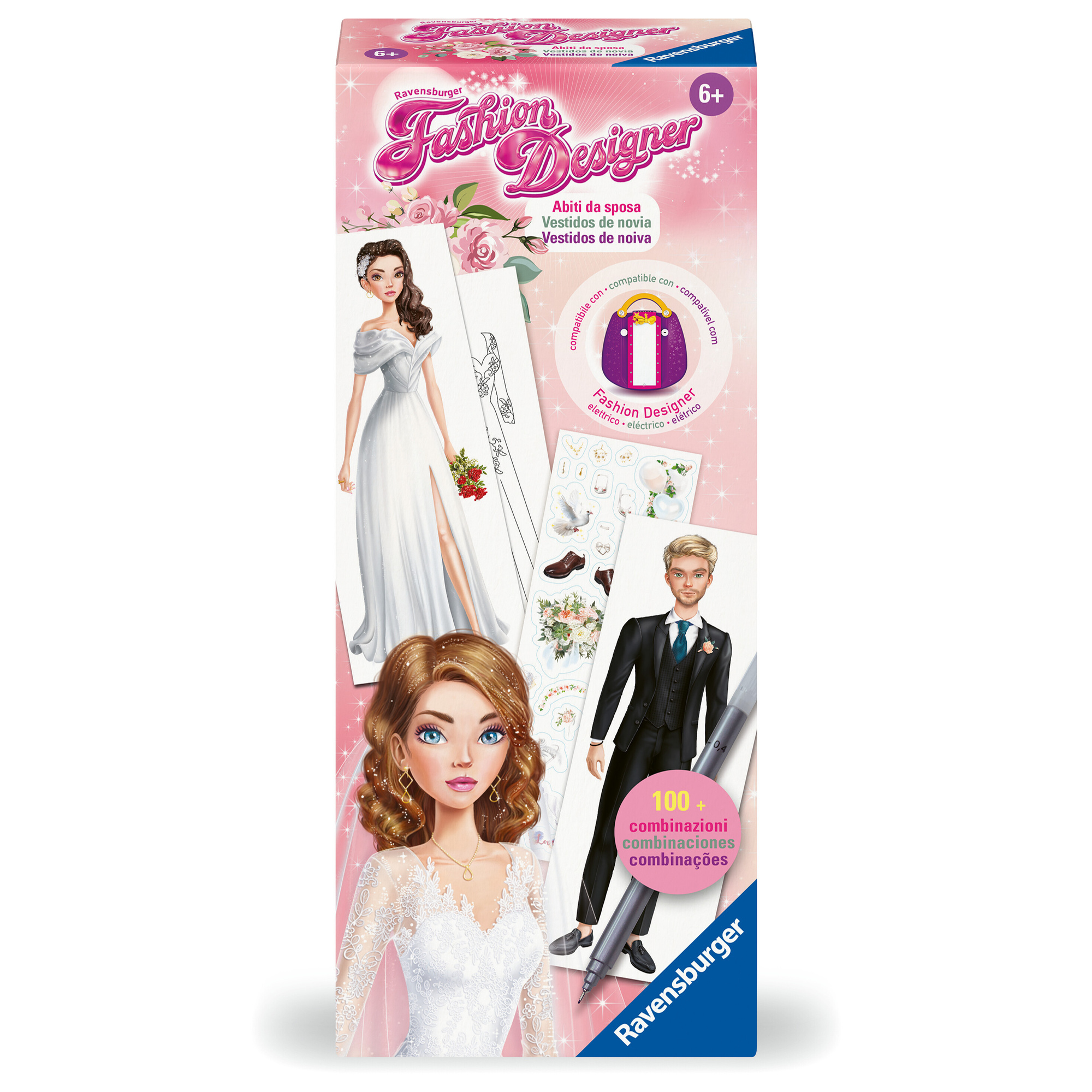 Fashion designer mini (style book) - abiti da sposa, gioco creativo per disegnare, bambini 6+ anni - ravensburger - RAVENSBURGER