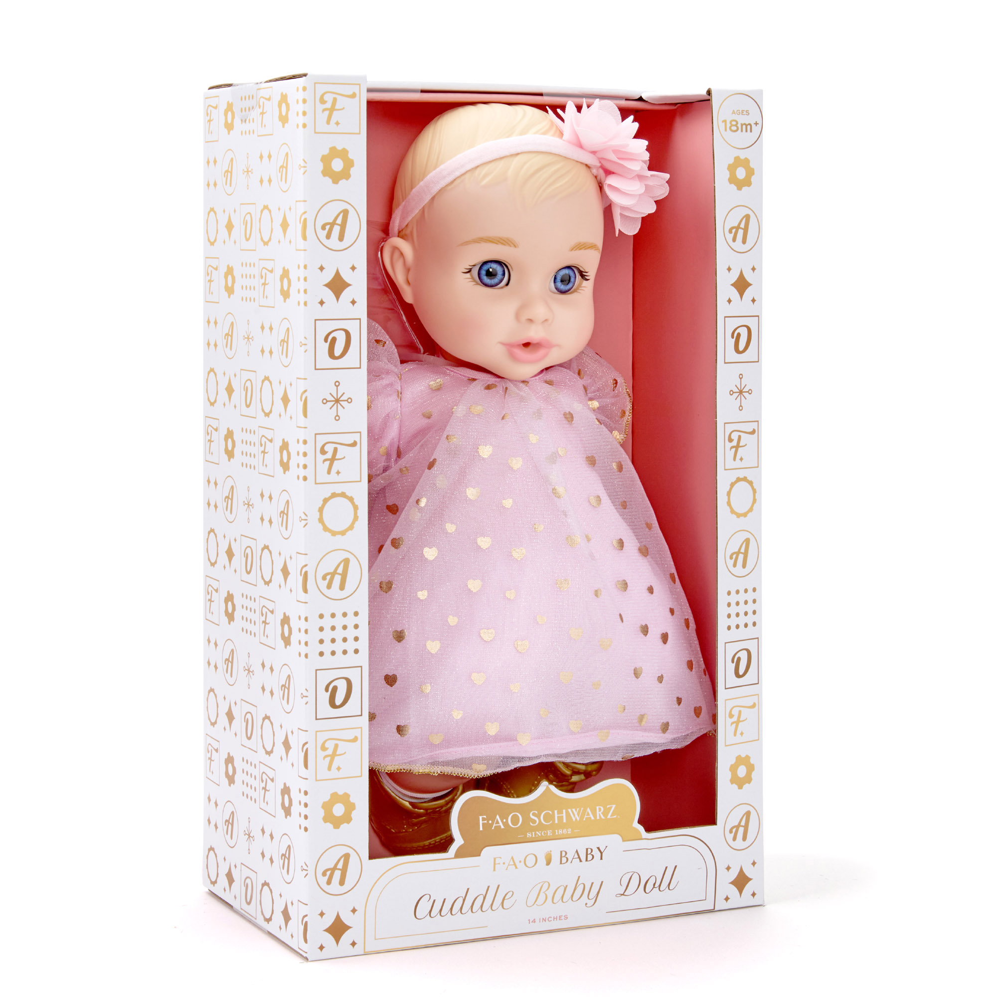 Bambola cuddle baby doll da 35 cm con capelli biondi - FAO Schwarz