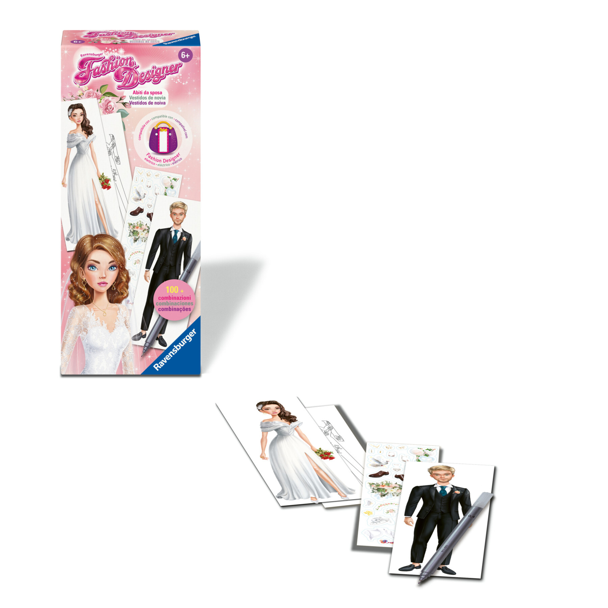 Fashion designer mini (style book) - abiti da sposa, gioco creativo per disegnare, bambini 6+ anni - ravensburger - RAVENSBURGER