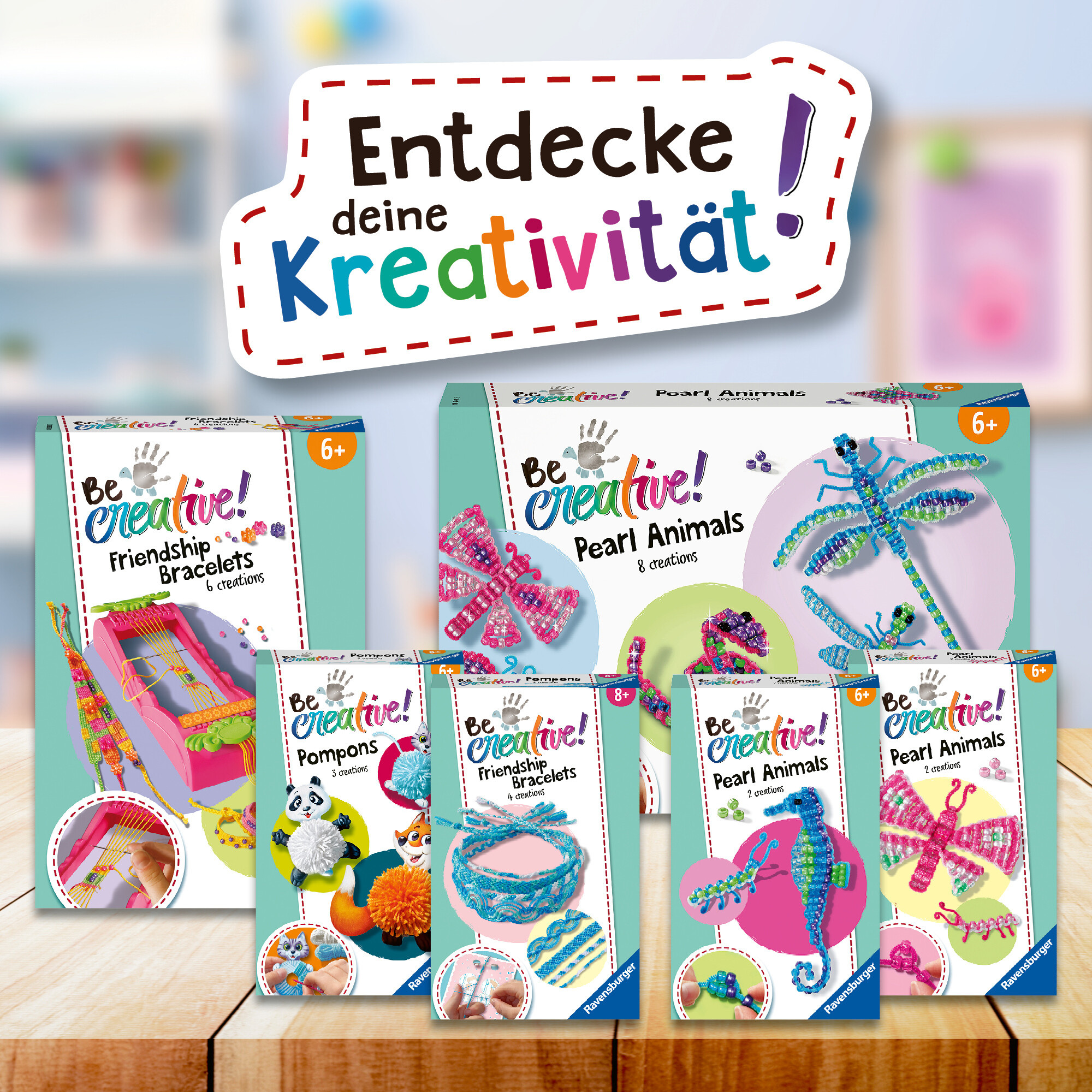 Be creative midi: telaio braccialetti dell'amicizia, gioco creativo per bricolage e fai-da-te - ravensburger - BE CREATIVE