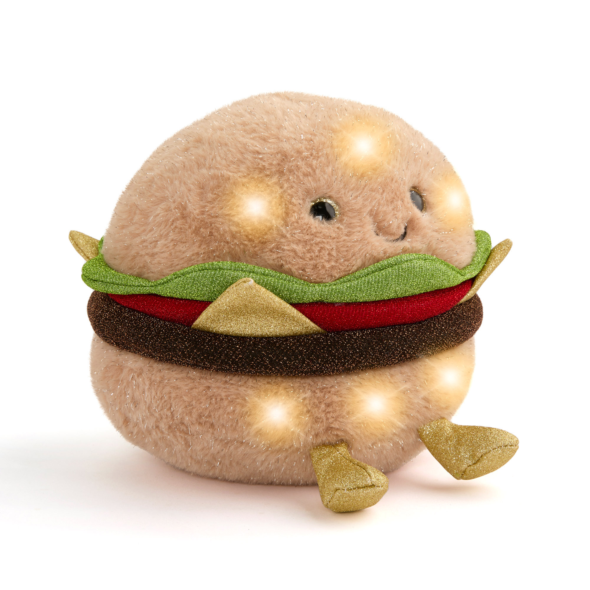 Peluche hamburger glow brights con luci e audio, 28 cm - FAO Schwarz