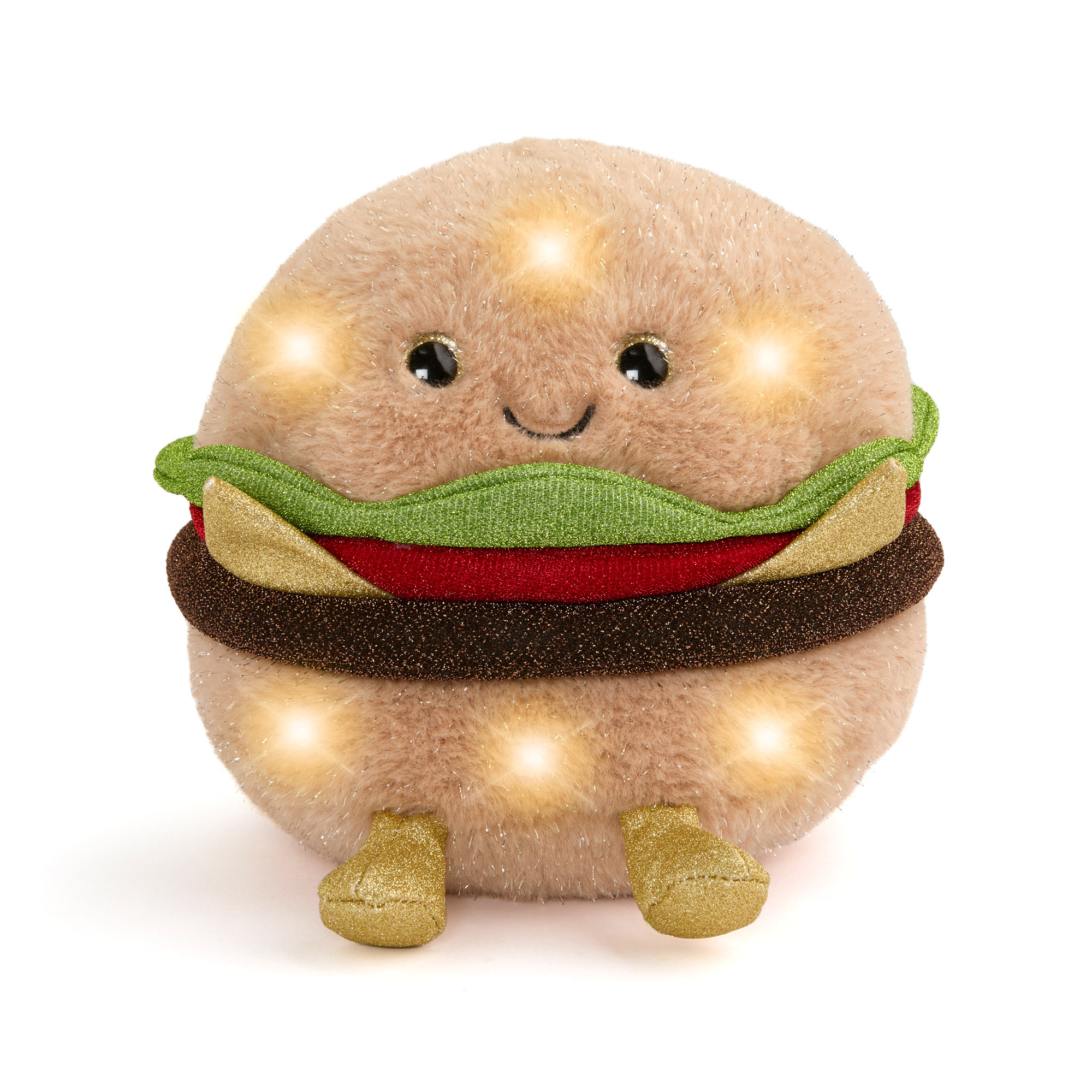 Peluche hamburger glow brights con luci e audio, 28 cm - FAO Schwarz