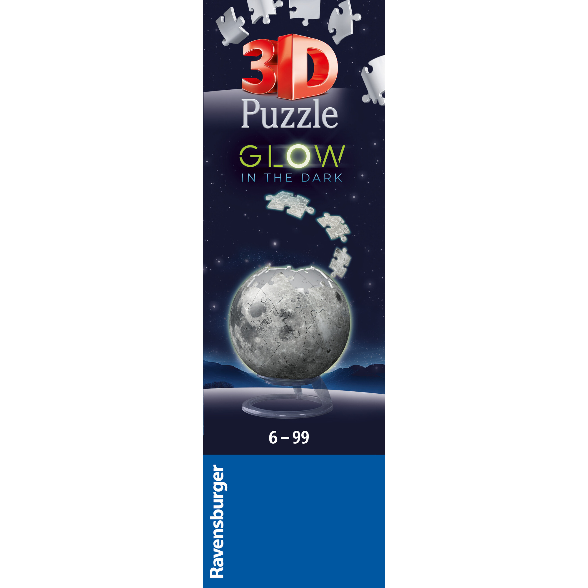 3d puzzle luna glow in the dark - ravensburger - RAVENSBURGER