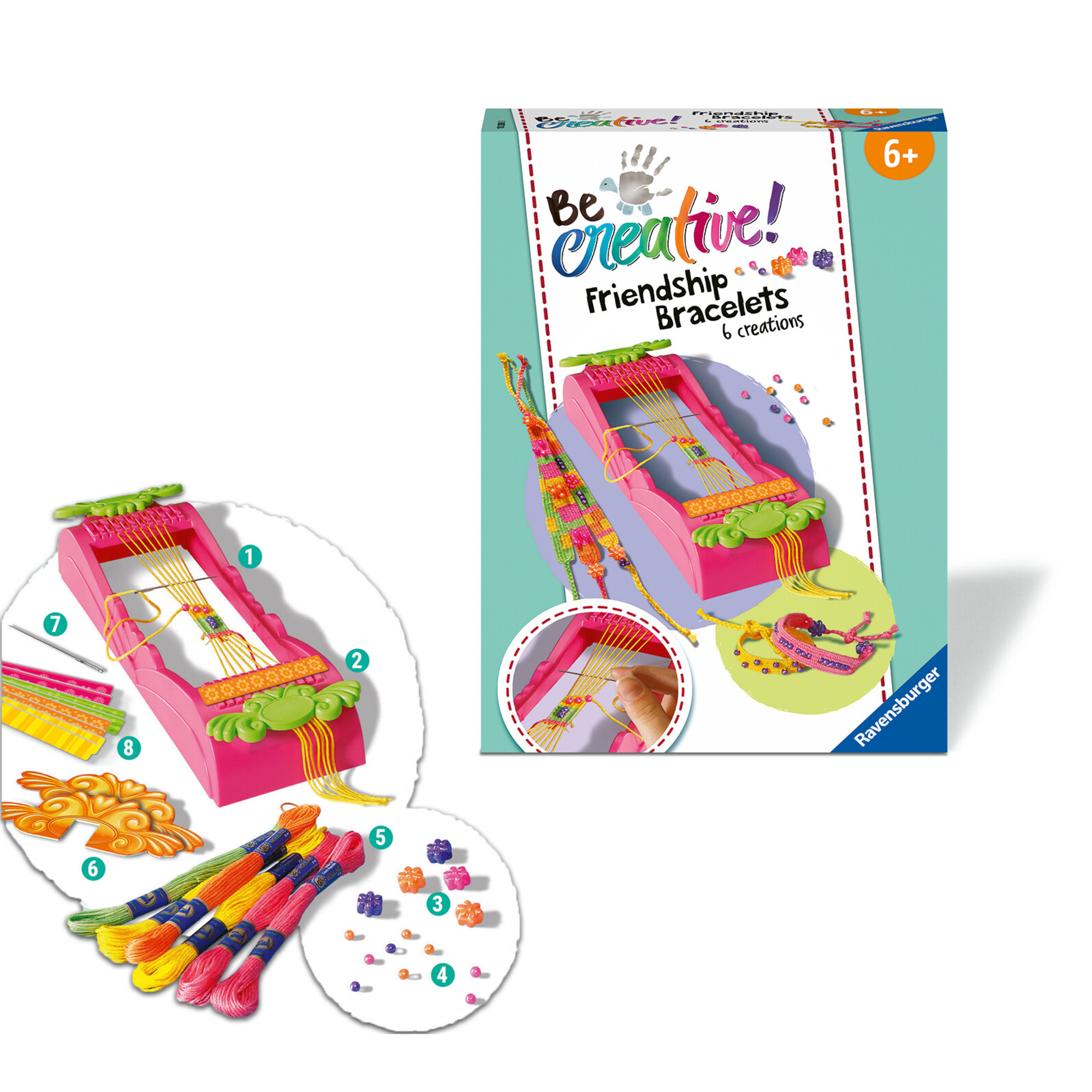 Be creative midi: telaio braccialetti dell'amicizia, gioco creativo per bricolage e fai-da-te - ravensburger - BE CREATIVE