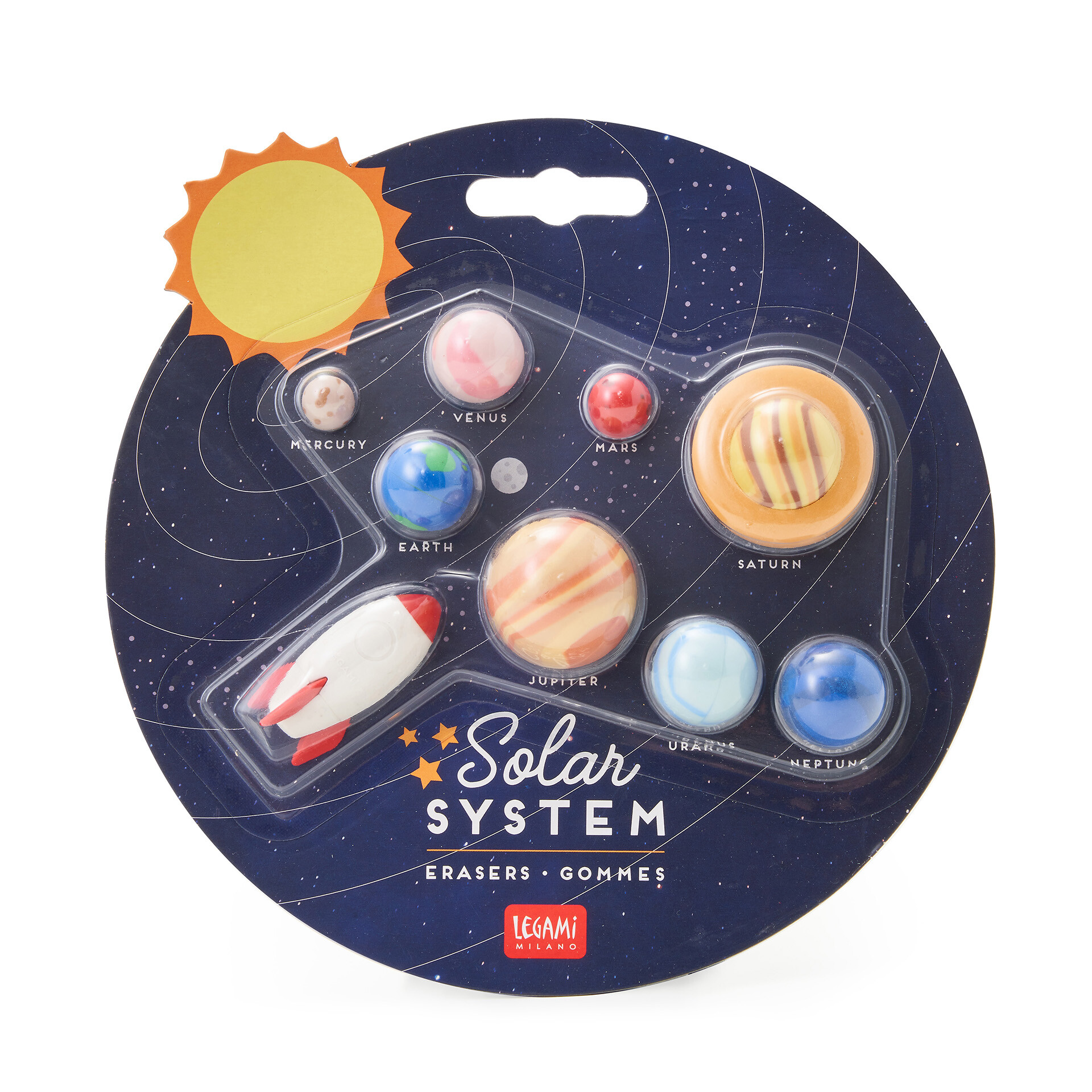 Solar system - set di 9 gomme - extraordinary stetionery - LEGAMI