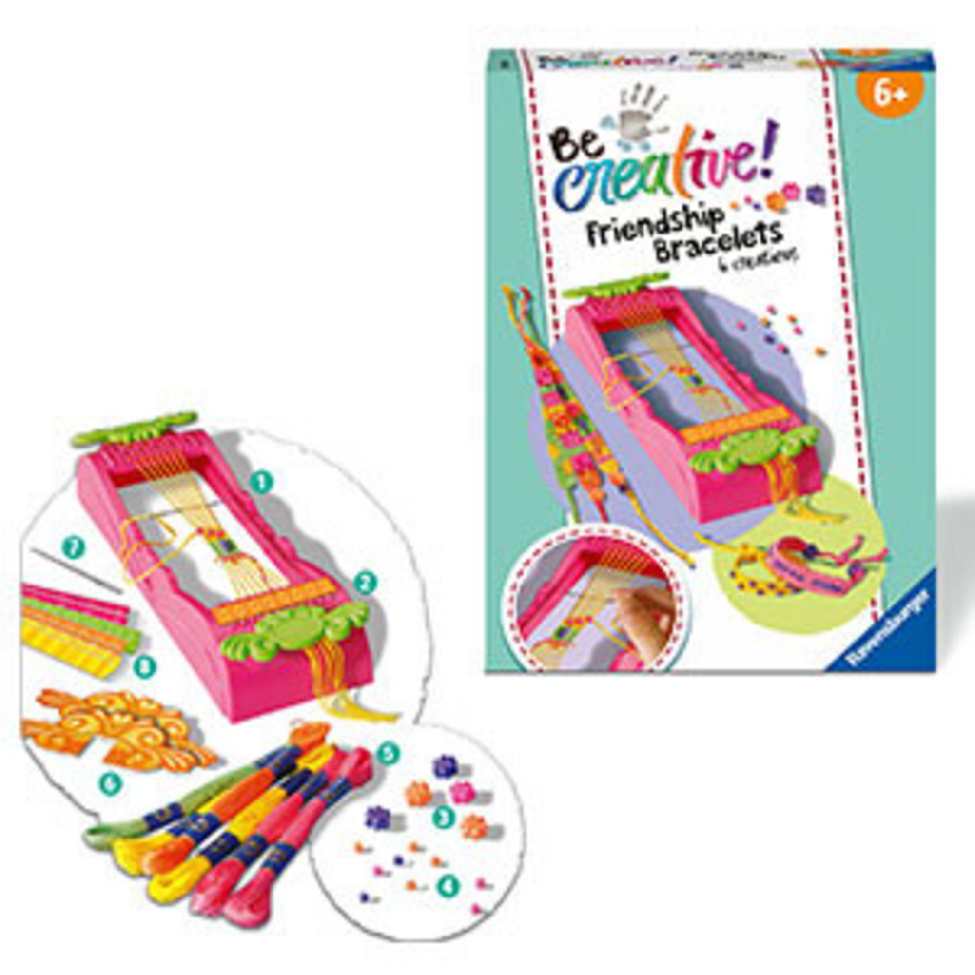 Be creative midi: telaio braccialetti dell'amicizia, gioco creativo per bricolage e fai-da-te - ravensburger - BE CREATIVE