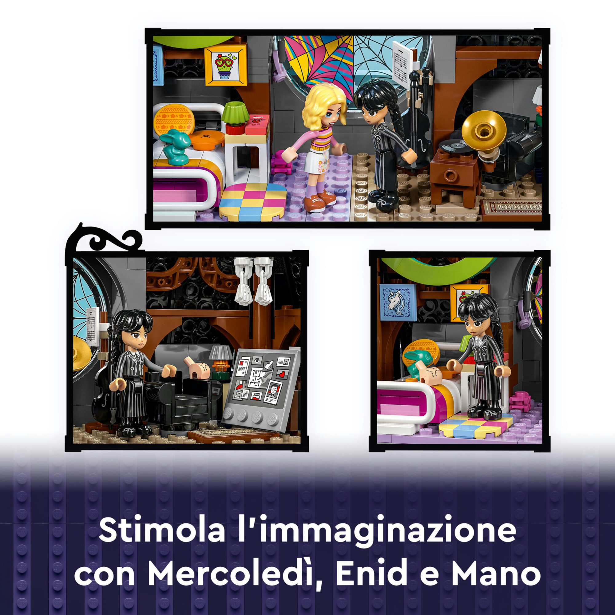 Lego wednesday 76780 personaggio di mercoledì addams, personaggio snodabile con mano, giochi per bambini 10+ da collezione - MERCOLEDI, Lego