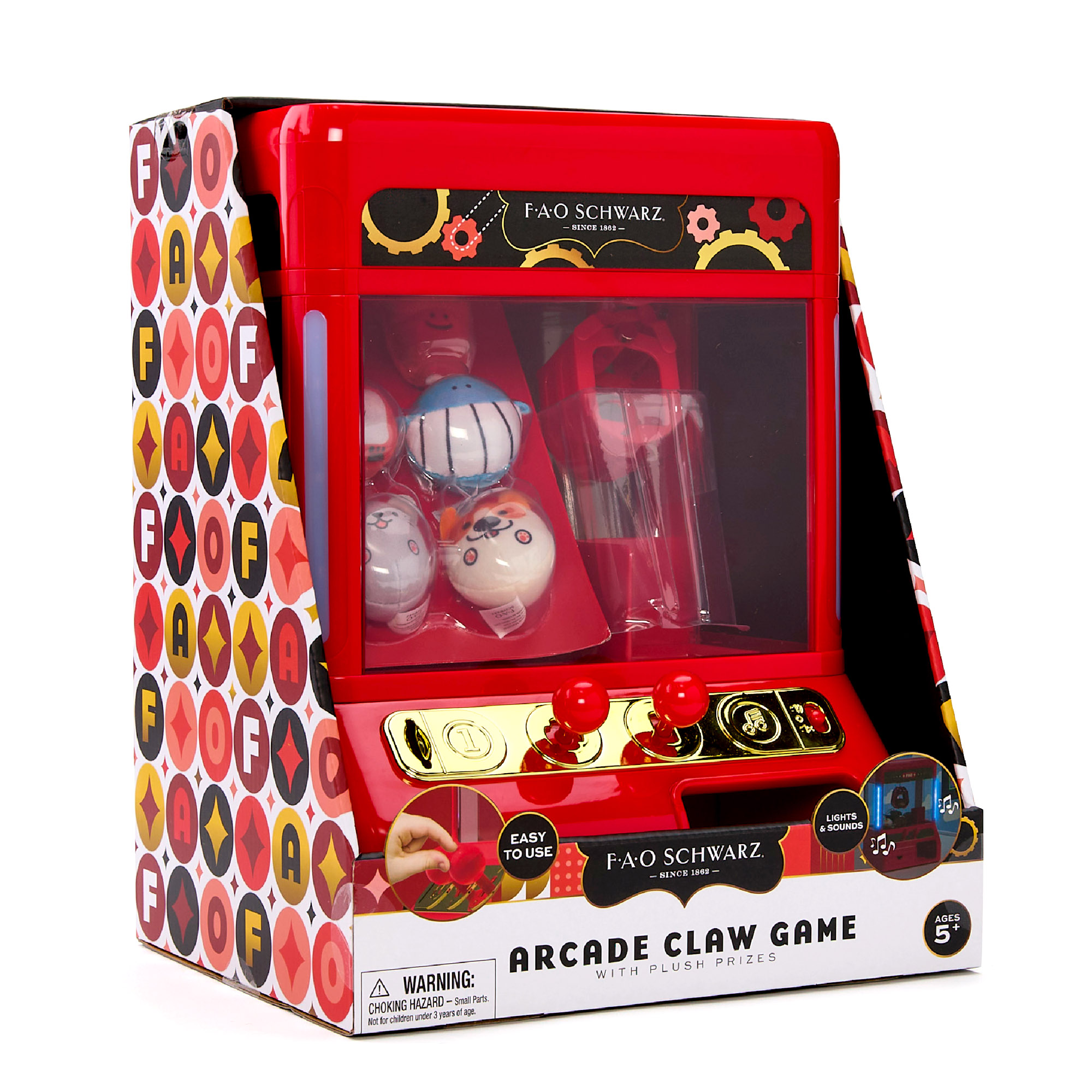 Gioco arcade claw con premi in peluche morbidi - FAO Schwarz