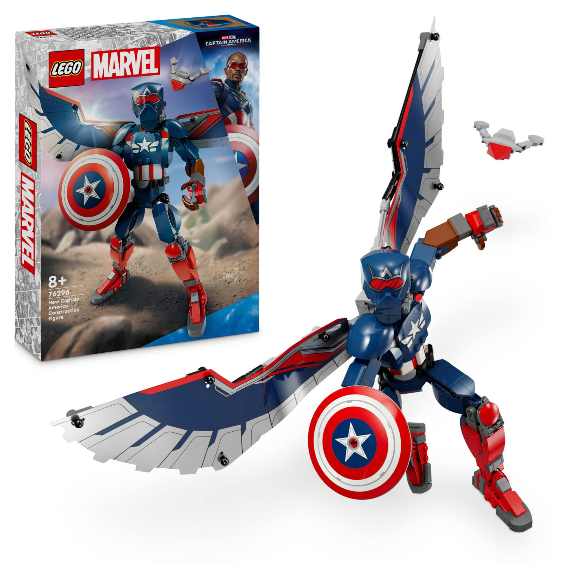 Lego marvel 76296 nuovo personaggio costruibile di captain america, action figure giocattolo snodabile, giochi per bambini 8+ - LEGO SUPER HEROES