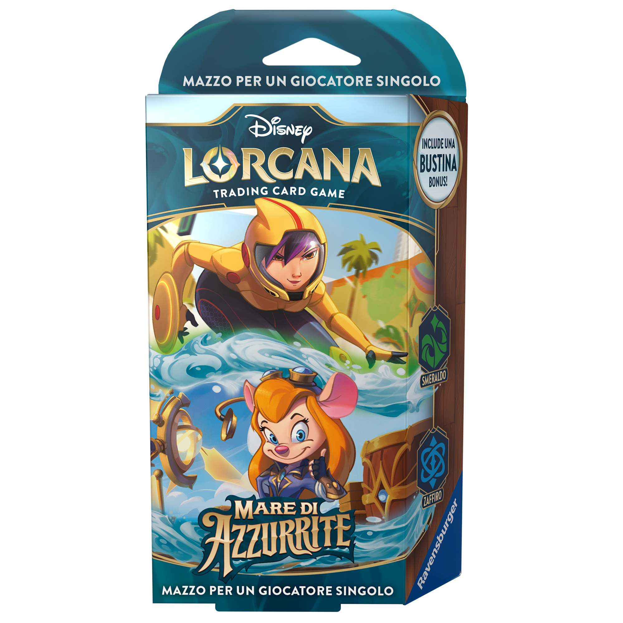 Disney lorcana – mare di azzurrite – mazzo base smeraldo e zaffiro – 8+ anni - Lorcana