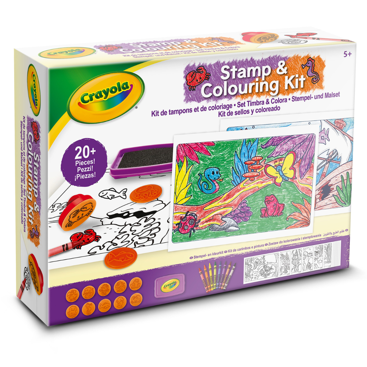 Crayola set timbra & colora - con stampini e pastelli a cera, tema animali - CRAYOLA