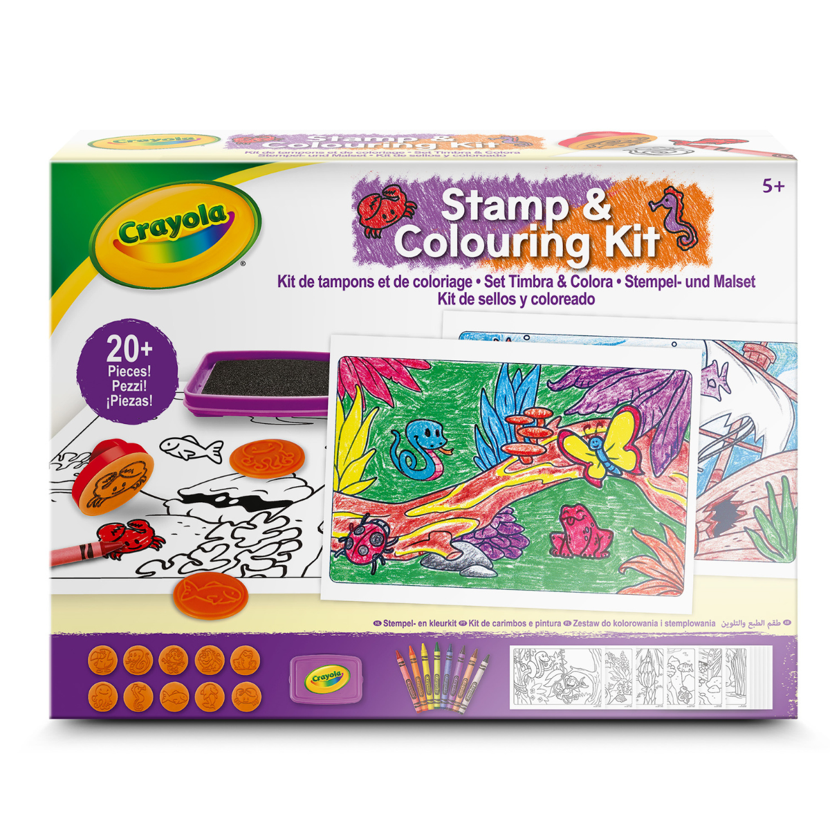 Crayola set timbra & colora - con stampini e pastelli a cera, tema animali - CRAYOLA