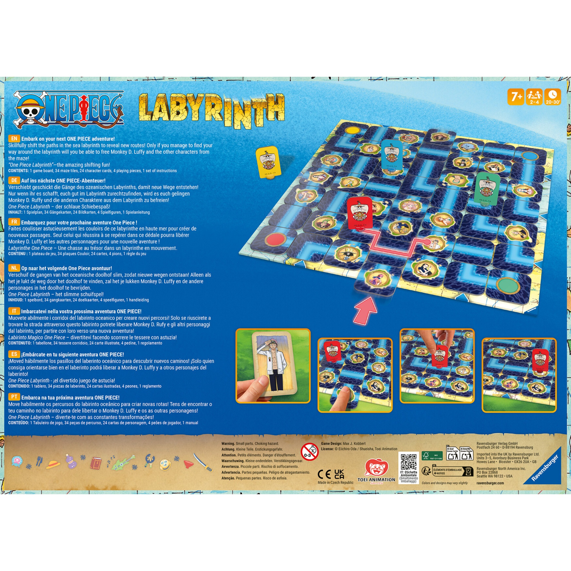 Labirinto one piece, gioco da tavolo, da 2 a 4 giocatori, 7+ anni - ravensburger - RAVENSBURGER