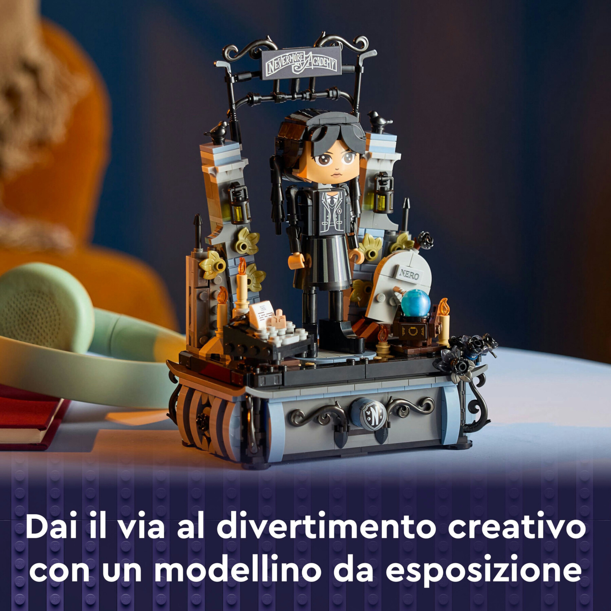 Lego wednesday 76781 il dormitorio di mercoledì ed enid, casa giocattolo con 4 mini bamboline, giochi per bambini 10+ anni - MERCOLEDI, Lego