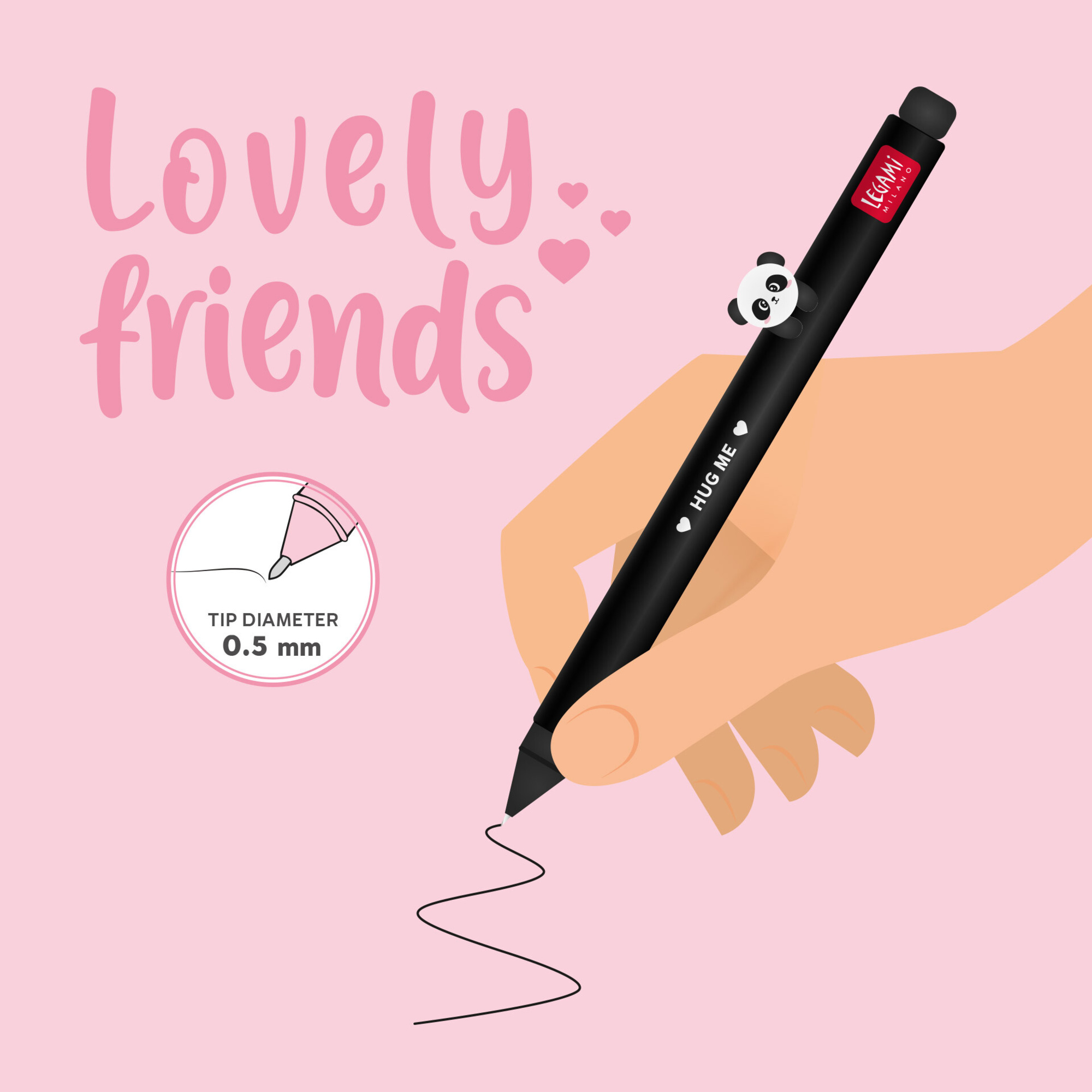 Penna gel panda - lovely friends - extraordinary stationery - LEGAMI