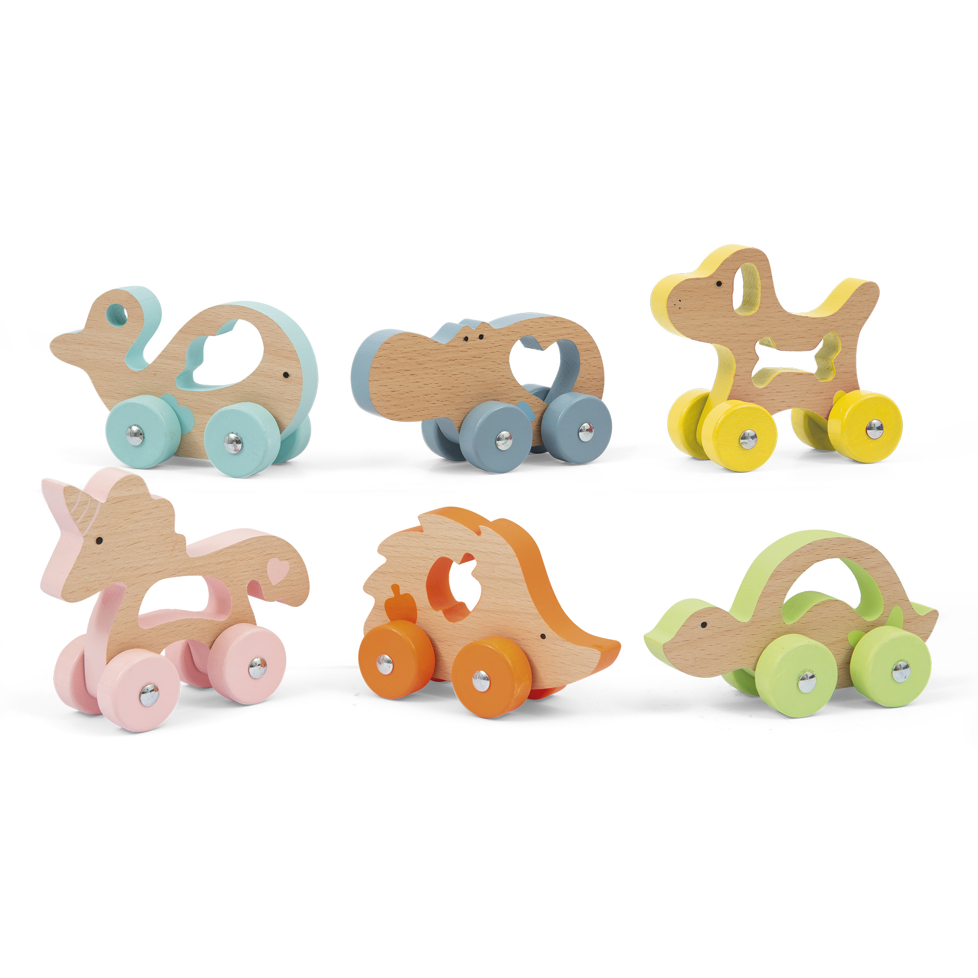 Animaletti su ruote in legno assortiti - wood "n" play - WOOD 'N' PLAY