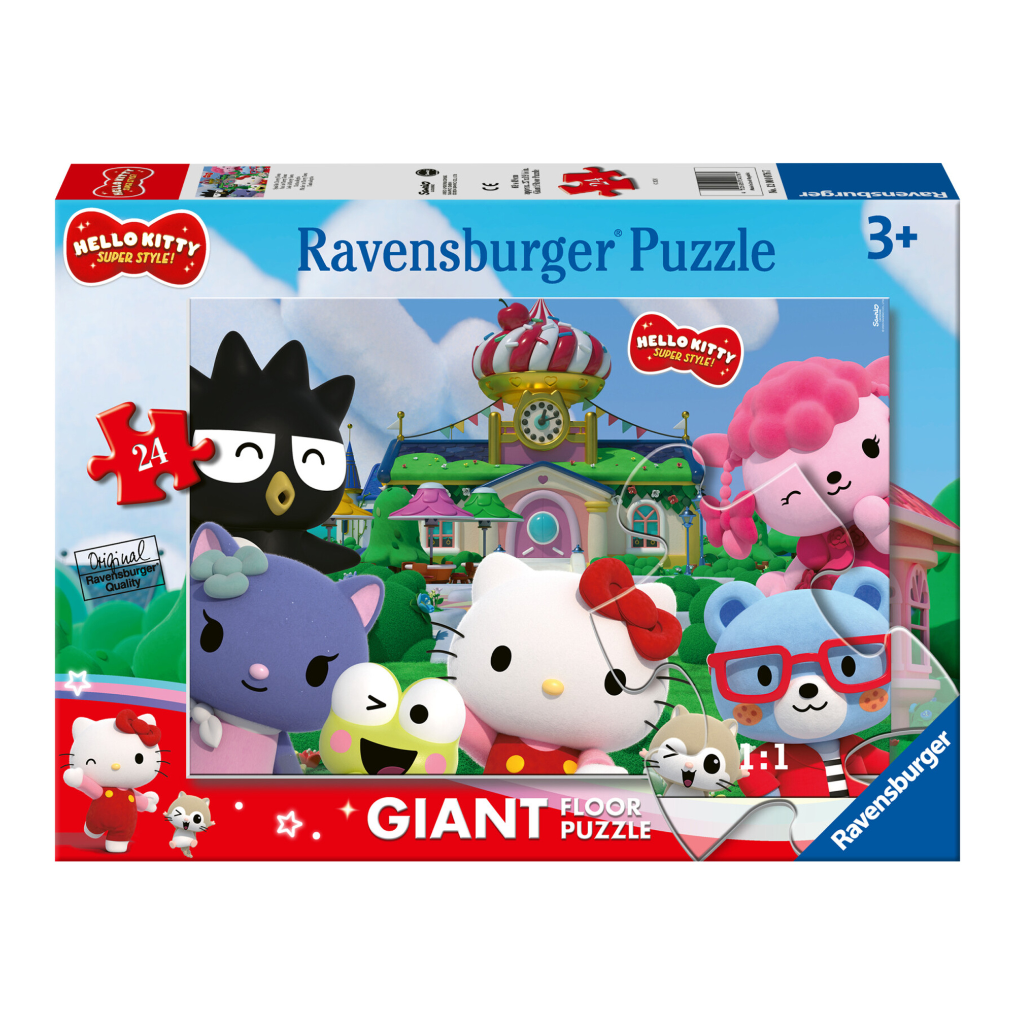 Puzzle hello kitty, collezione 24 giant pavimento, 24 pezzi, età raccomandata 3+ anni - ravensburger - Hello Kitty