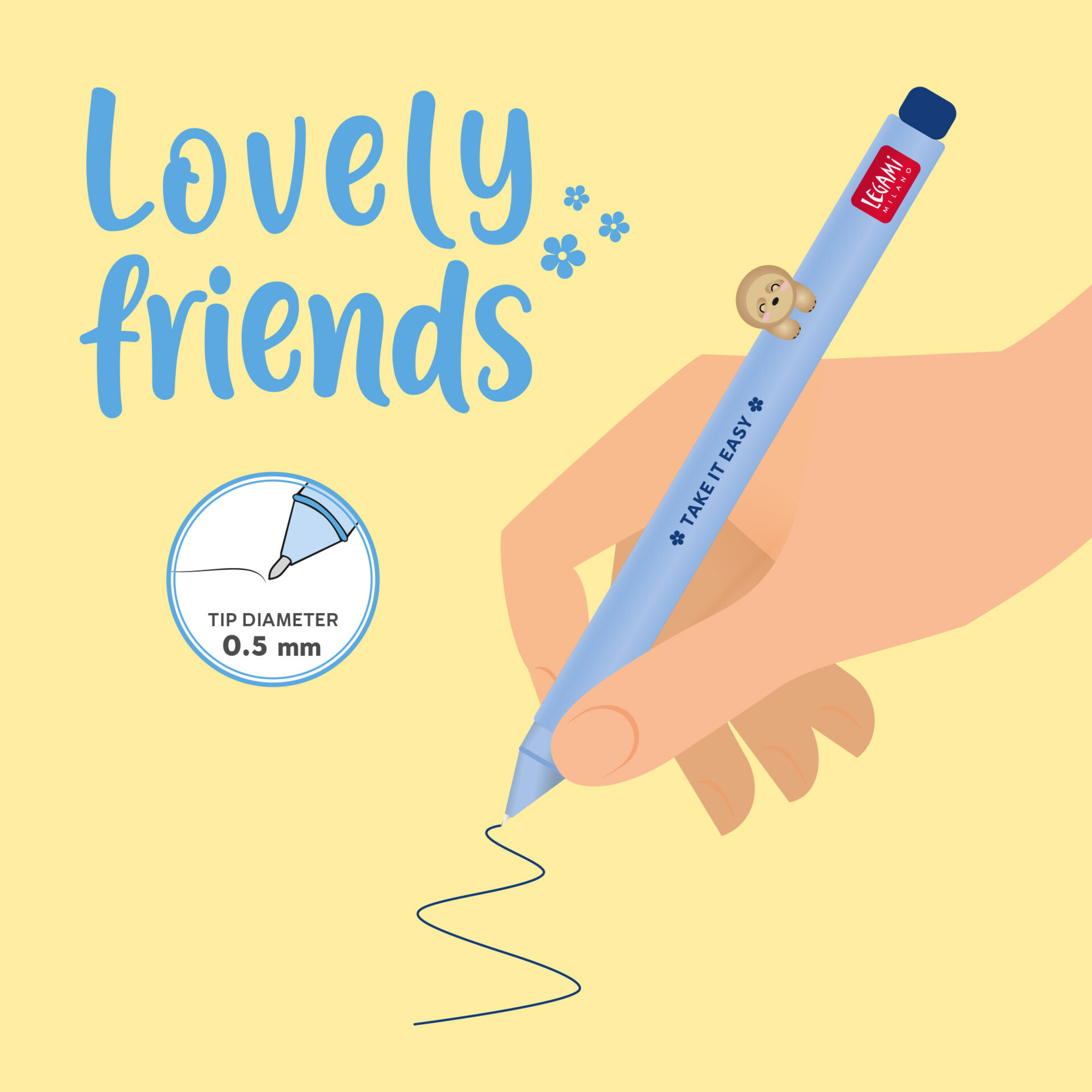 Penna gel bradipo  - lovely friends - extraordinary stationery - LEGAMI