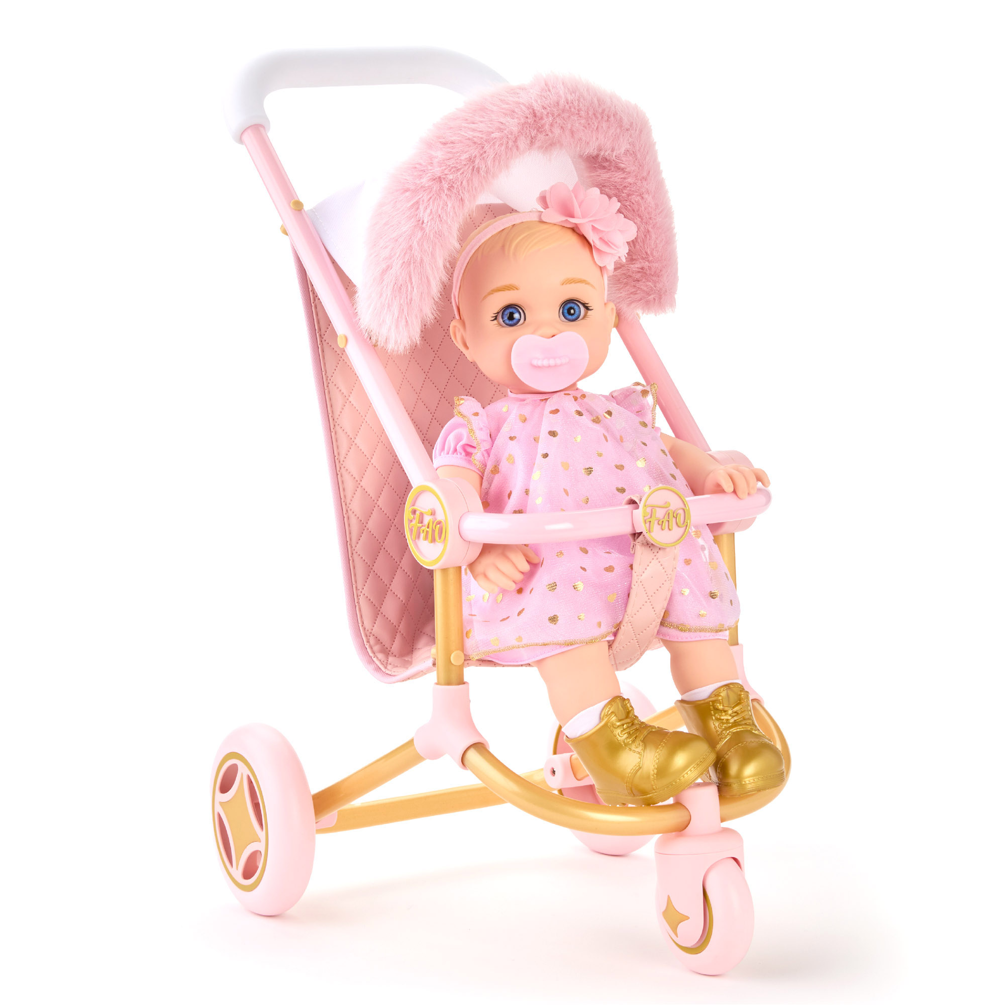 Passeggino giocattolo per bambole con 3 ruote fao baby - FAO Schwarz