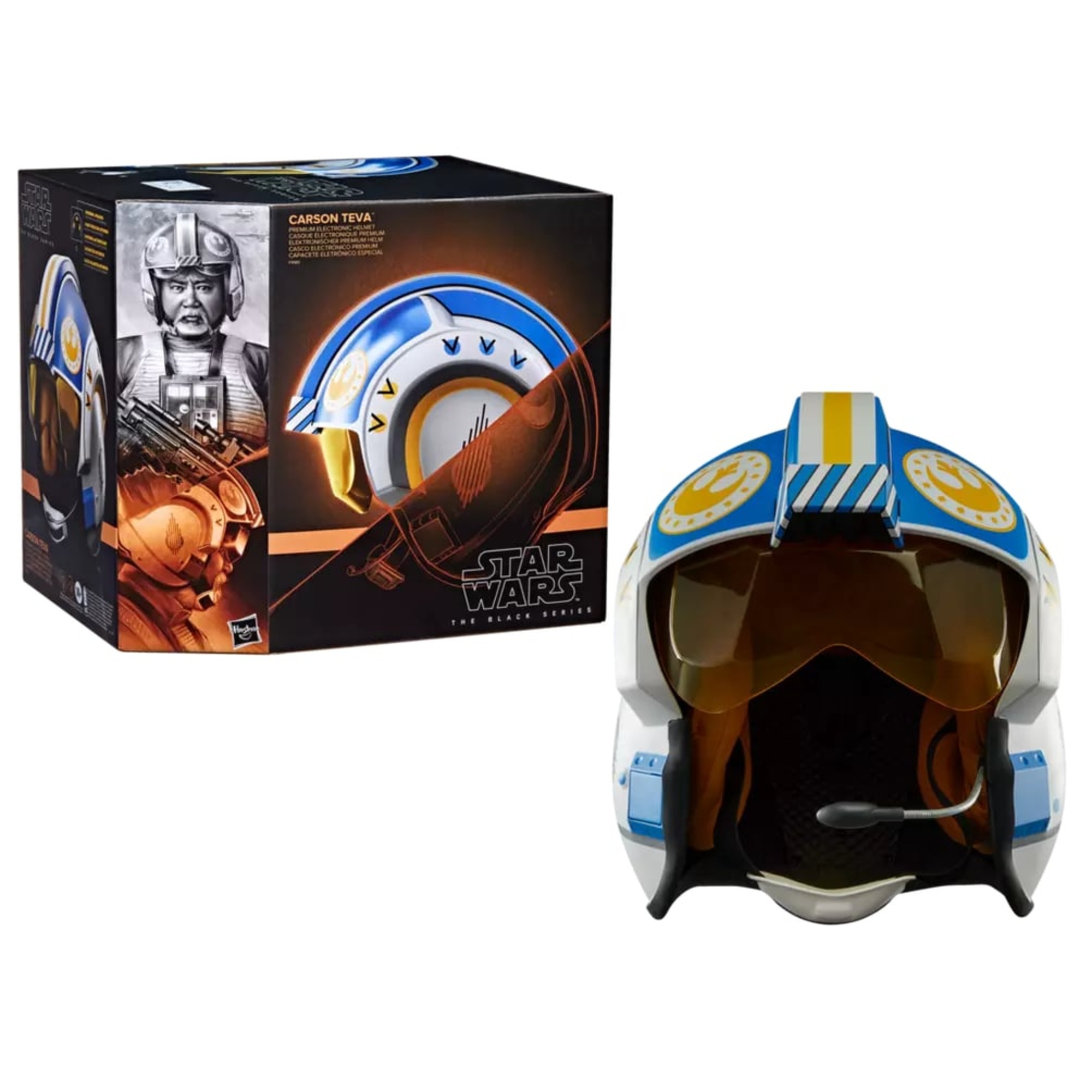 Casco elettronico star wars the black series di carson teva - dettagli e suoni realistici - perfetto da collezione - Star Wars