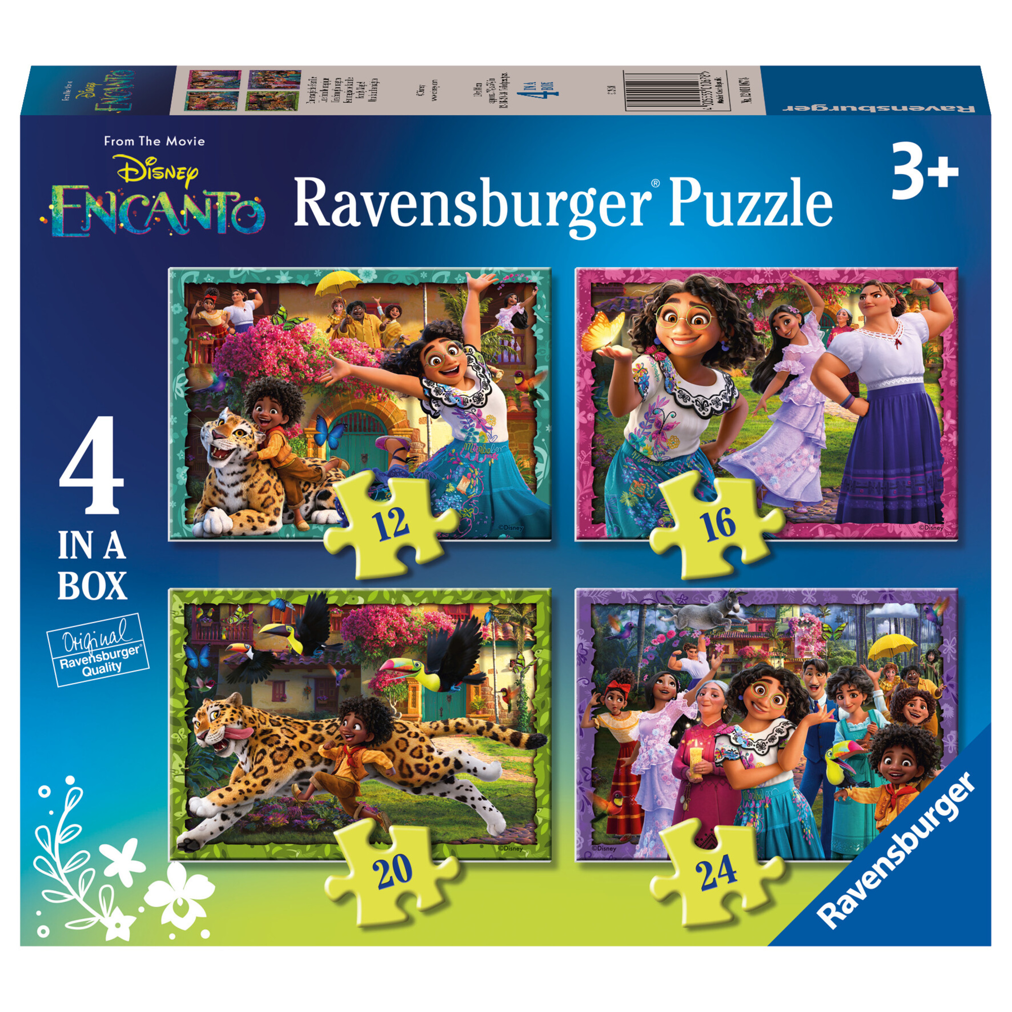 Puzzle encanto, collezione 4 in a box, 4 puzzle da 12-16-20-24 pezzi, età raccomandata 3+ anni - ravensburger - RAVENSBURGER