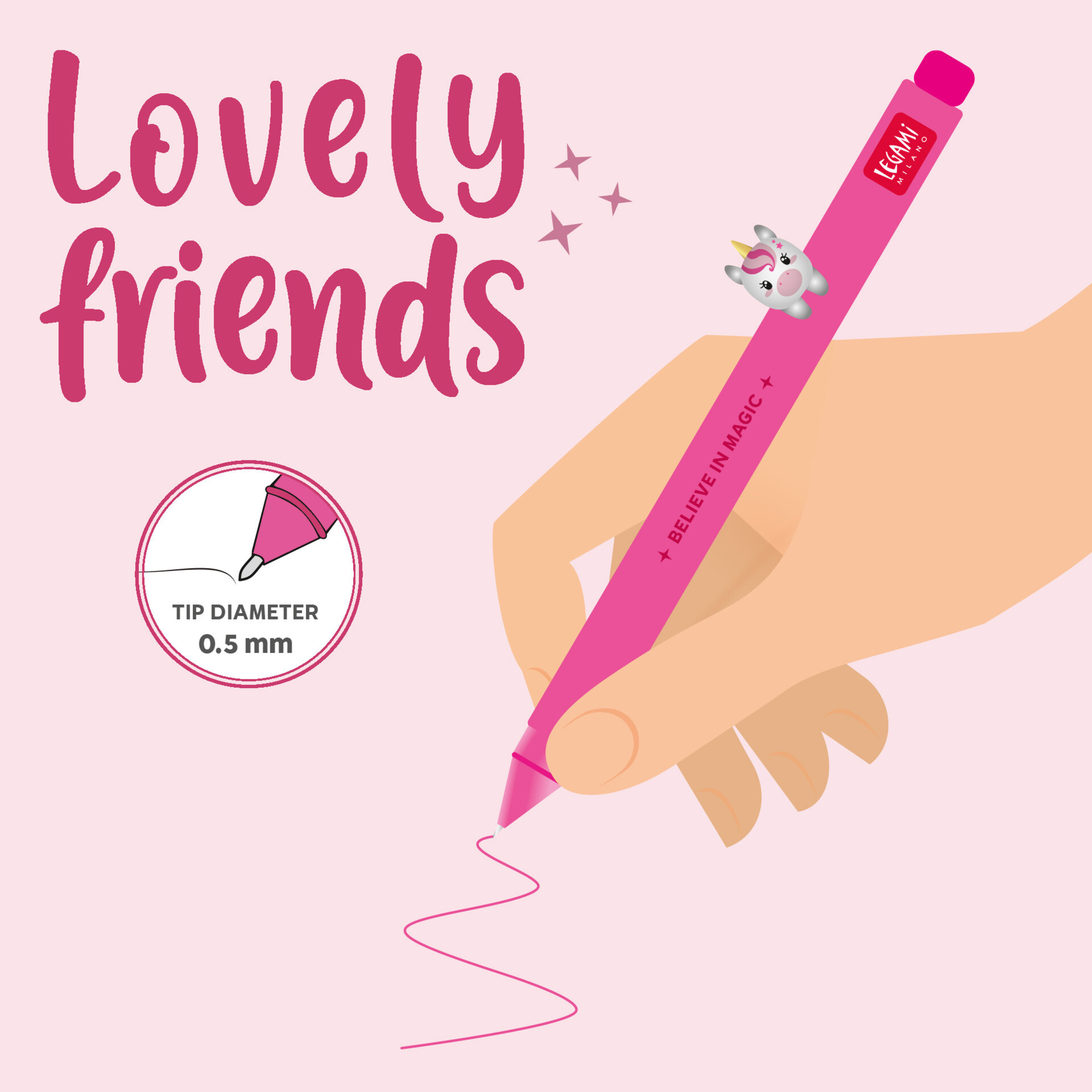 Penna gel unicorno - lovely friends - extraordinary stationery - LEGAMI