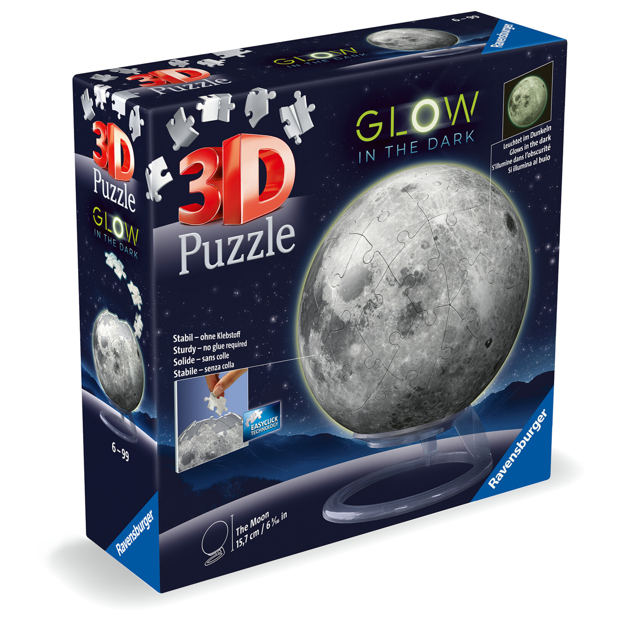 3d puzzle luna glow in the dark - ravensburger - RAVENSBURGER