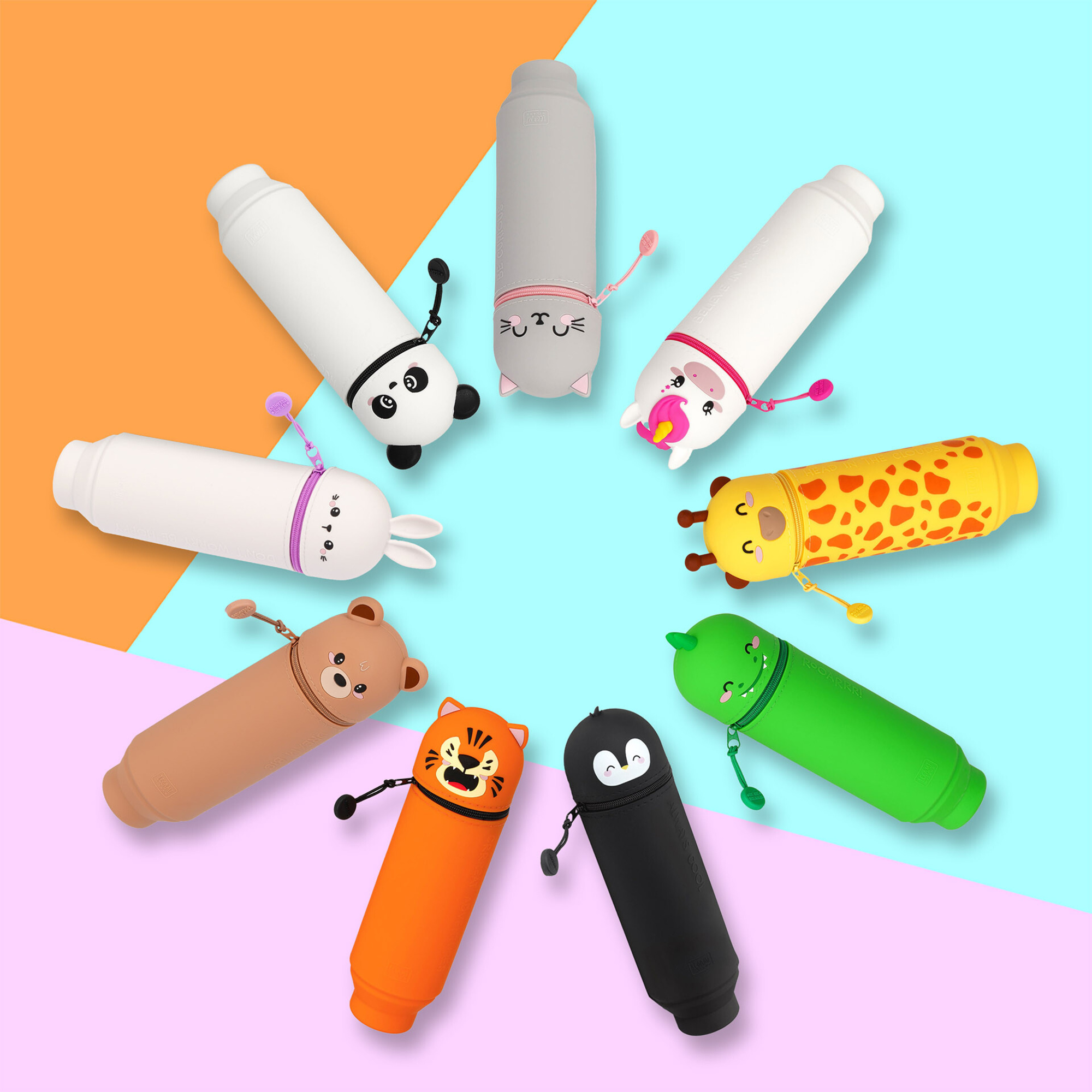 Astuccio  dinosauro 2 in 1 in morbido silicone - kawaii - extraordinary stationery - LEGAMI