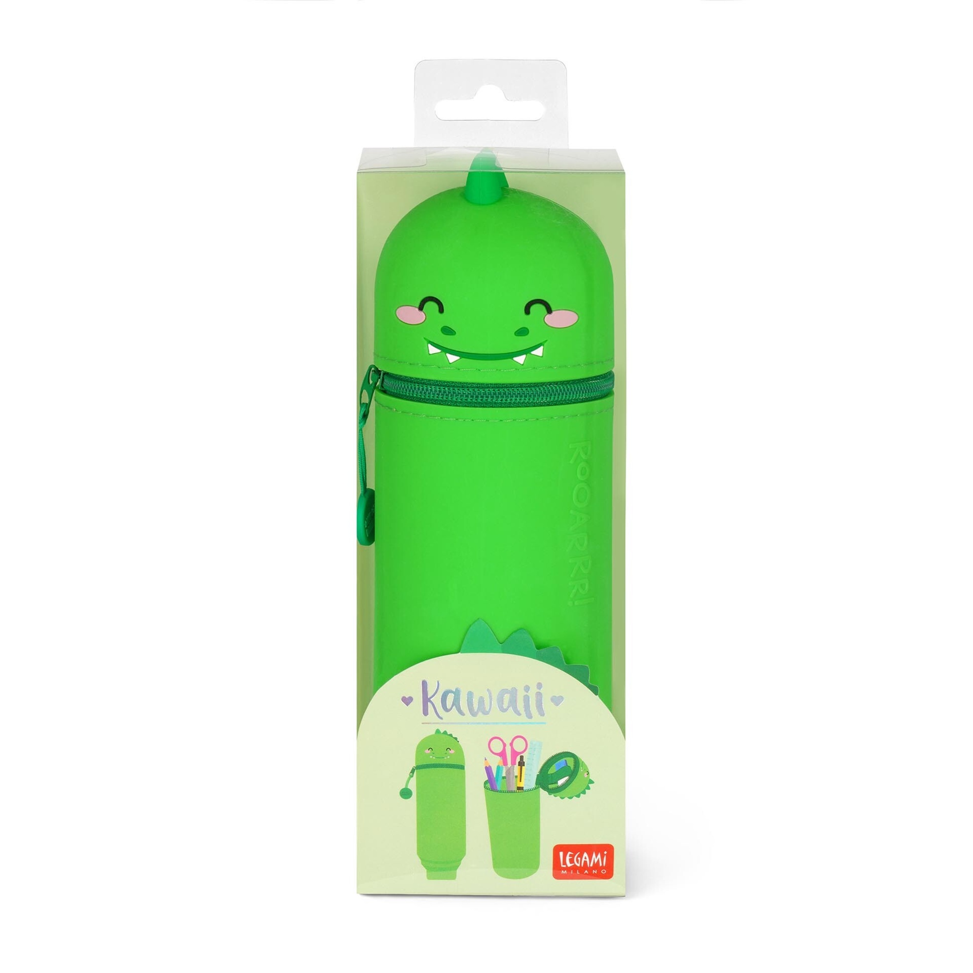 Astuccio  dinosauro 2 in 1 in morbido silicone - kawaii - extraordinary stationery - LEGAMI