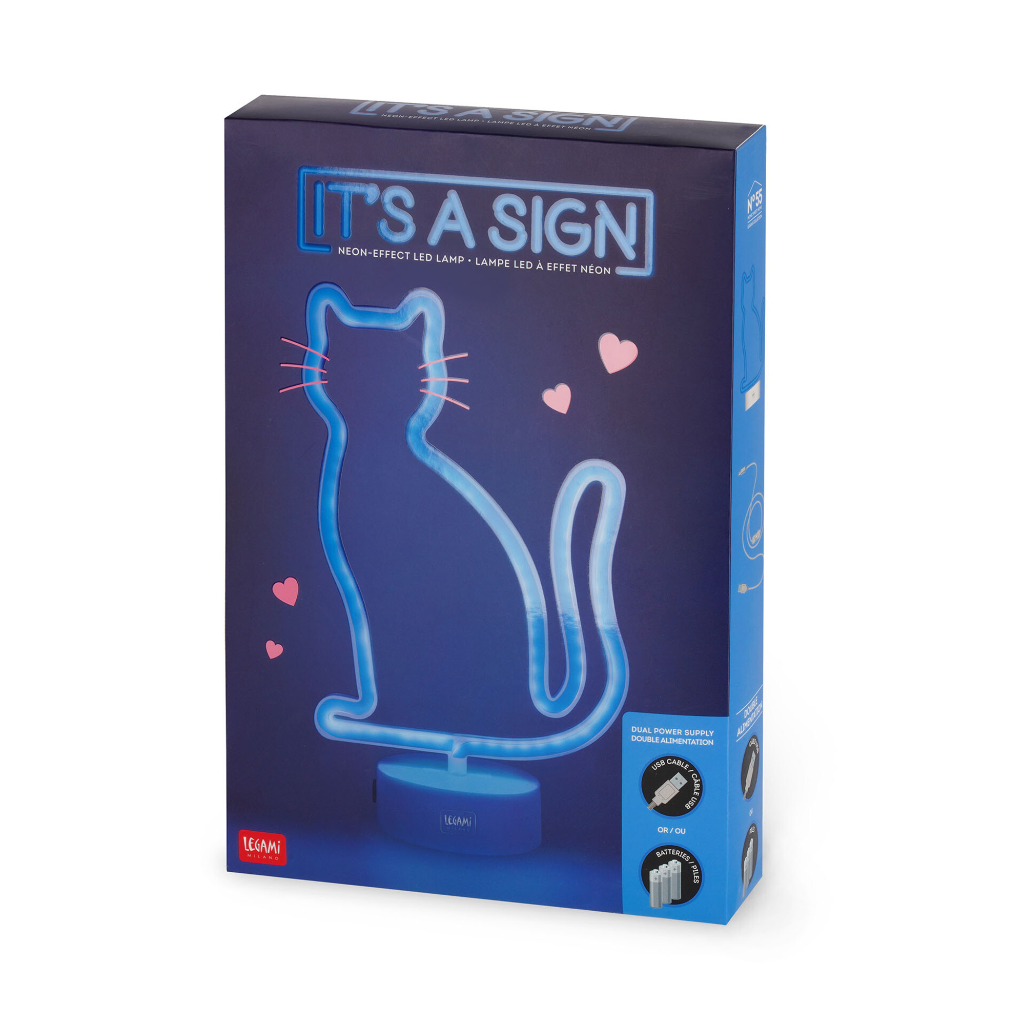 Lampada led effetto neon gatto - it's a sign - home sweet home - LEGAMI